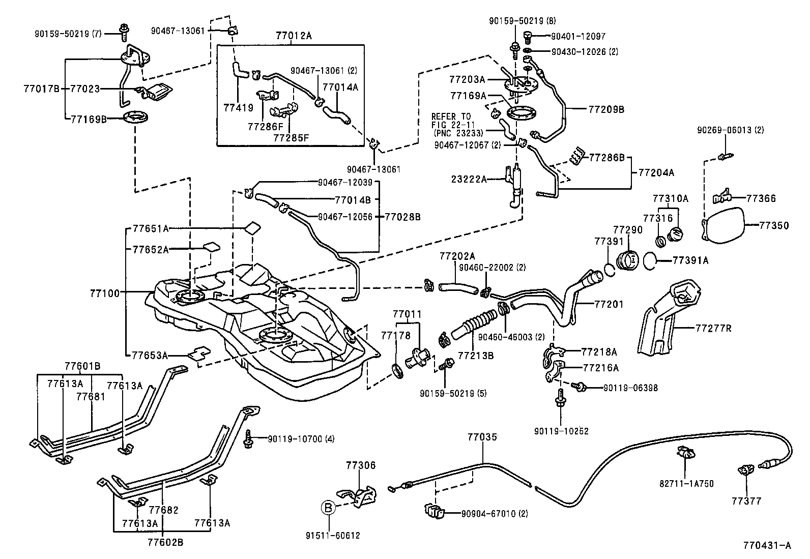 77017-13030 TUBE SUB-ASSY, FUEL TANK VENT product image