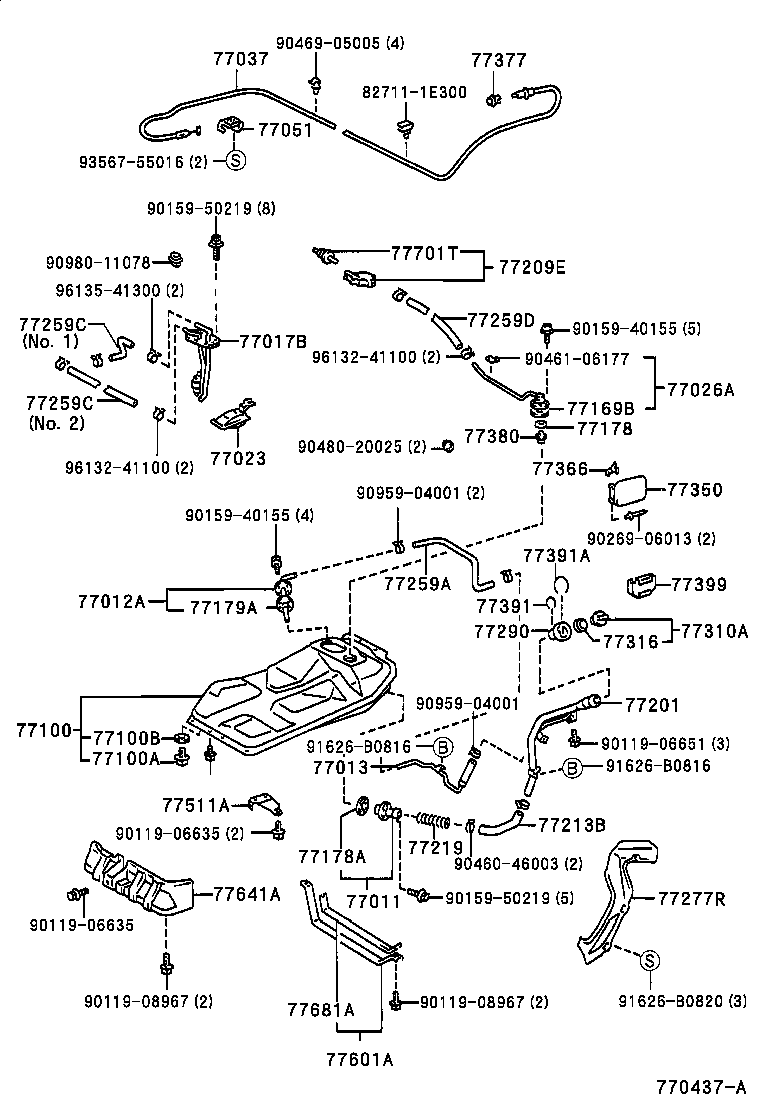 77285-44140 CLAMP, FUEL TUBE, NO.1 product image