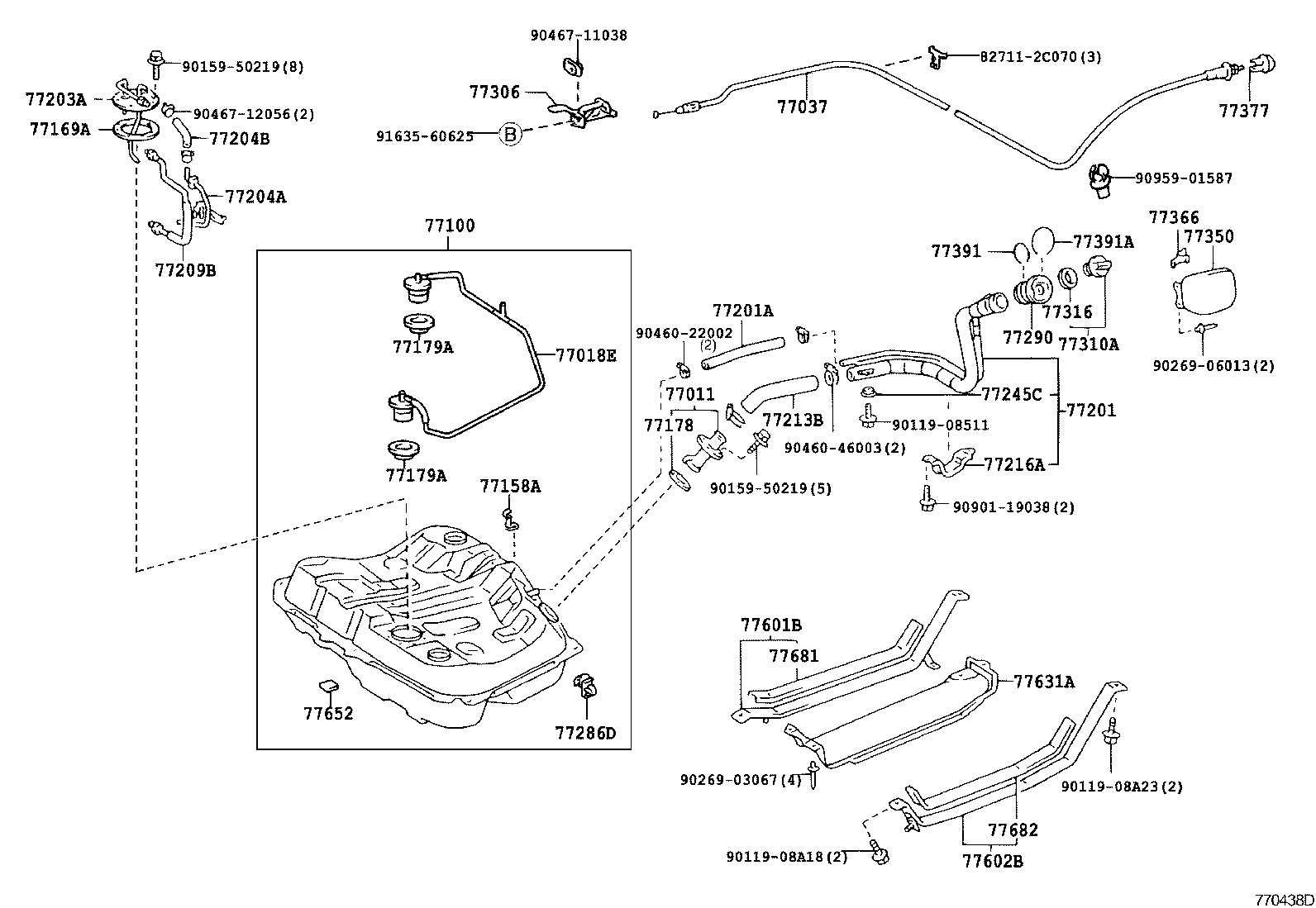 77203-21050 TUBE SUB-ASSY, FUEL SUCTION product image