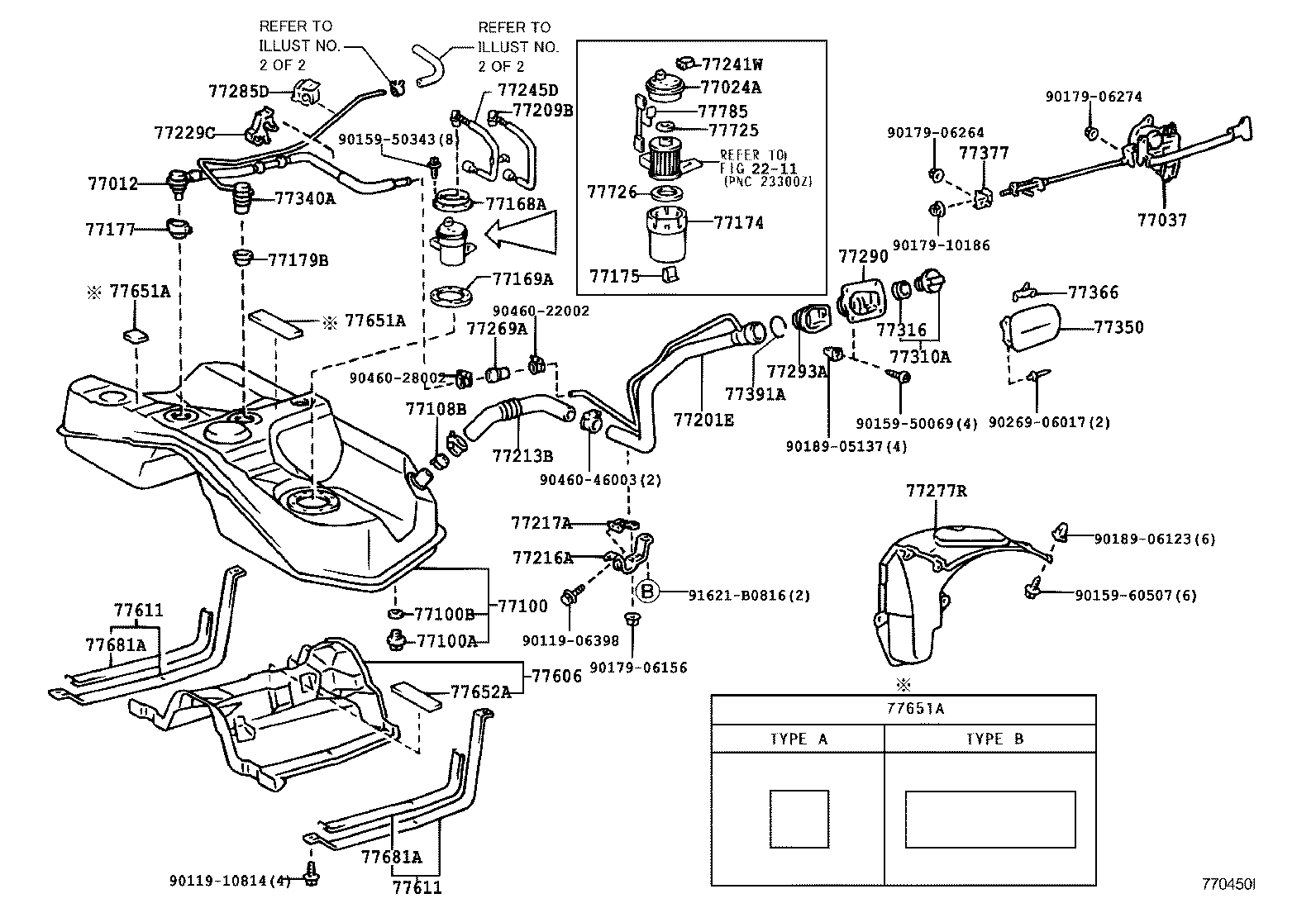 77030-30100 LOCK SUB-ASSY, FUEL FILLER OPENING LID product image