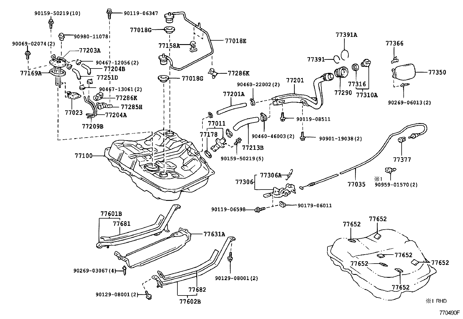 77209-05030 TUBE SUB-ASSY, FUEL PUMP product image
