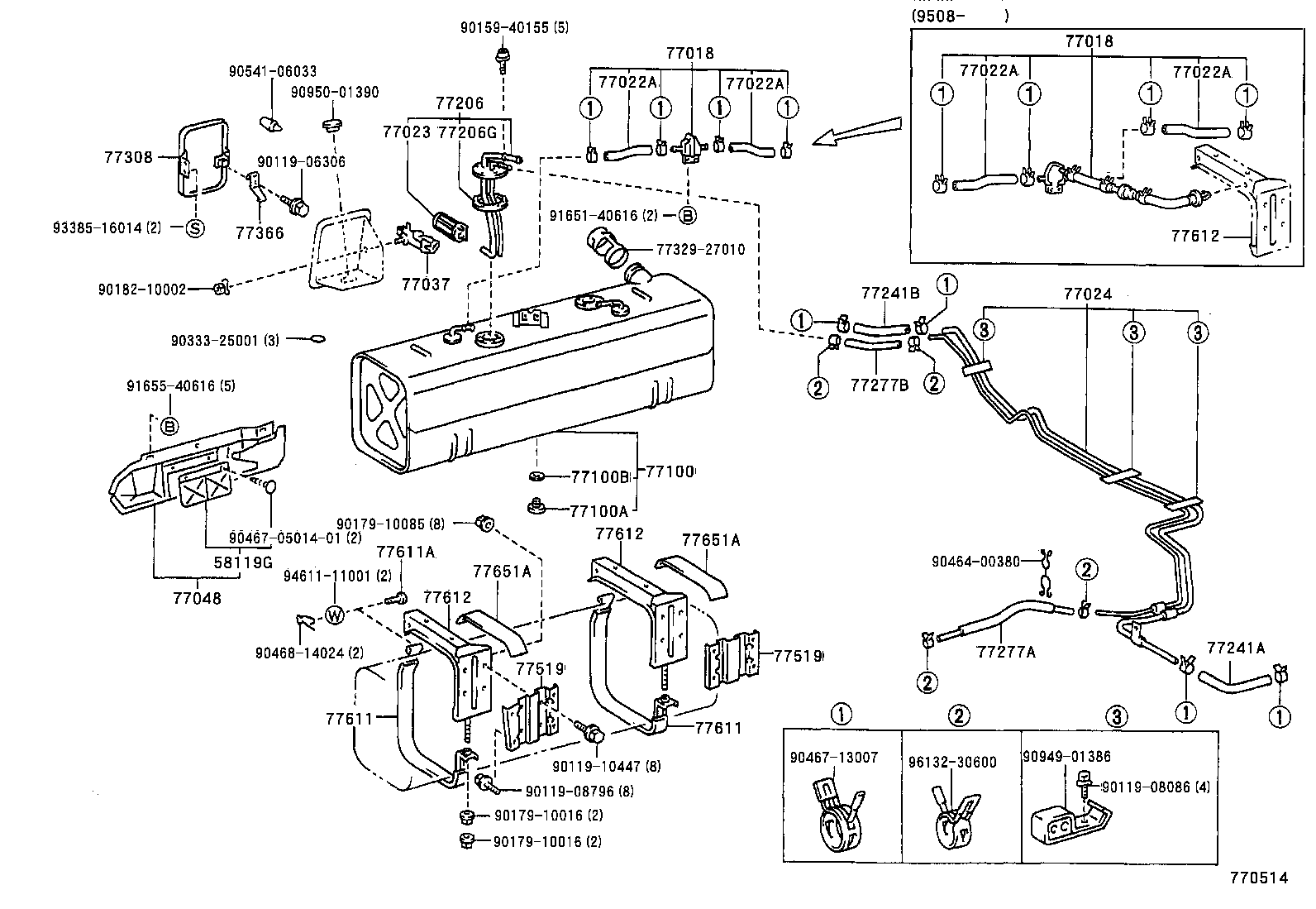 77024-27020 TUBE SUB-ASSY, FUEL MAIN & RETURN, FRONT product image