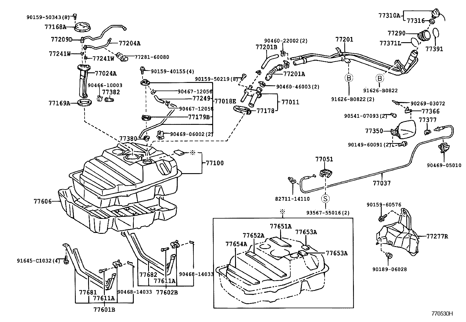 Toyota 77001-60510 TANK ASSY, FUEL