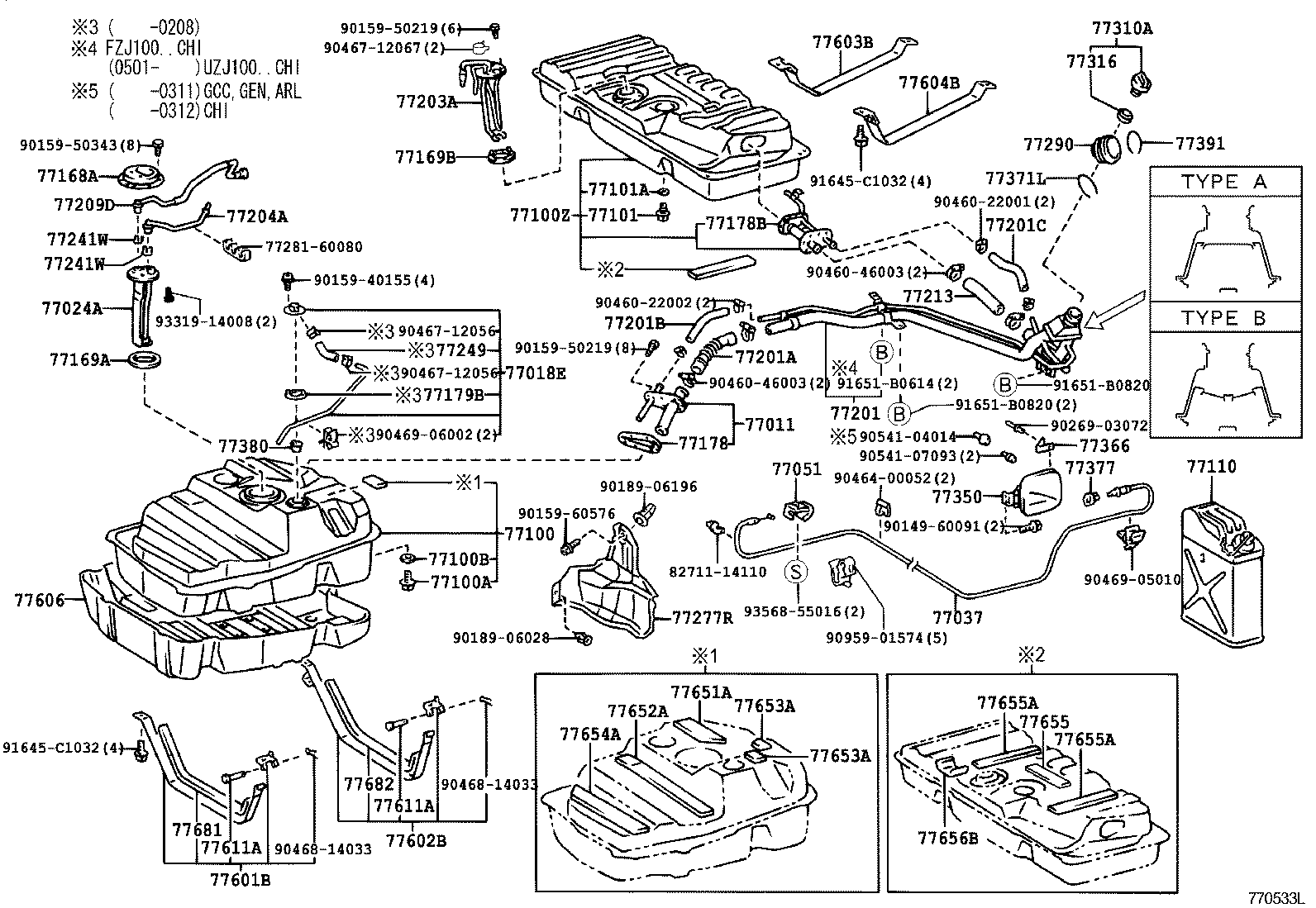77001-60460 TANK SUB-ASSY, FUEL SUB product image