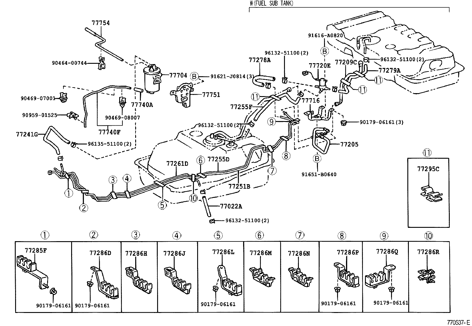 77001-60460 TANK SUB-ASSY, FUEL SUB product image