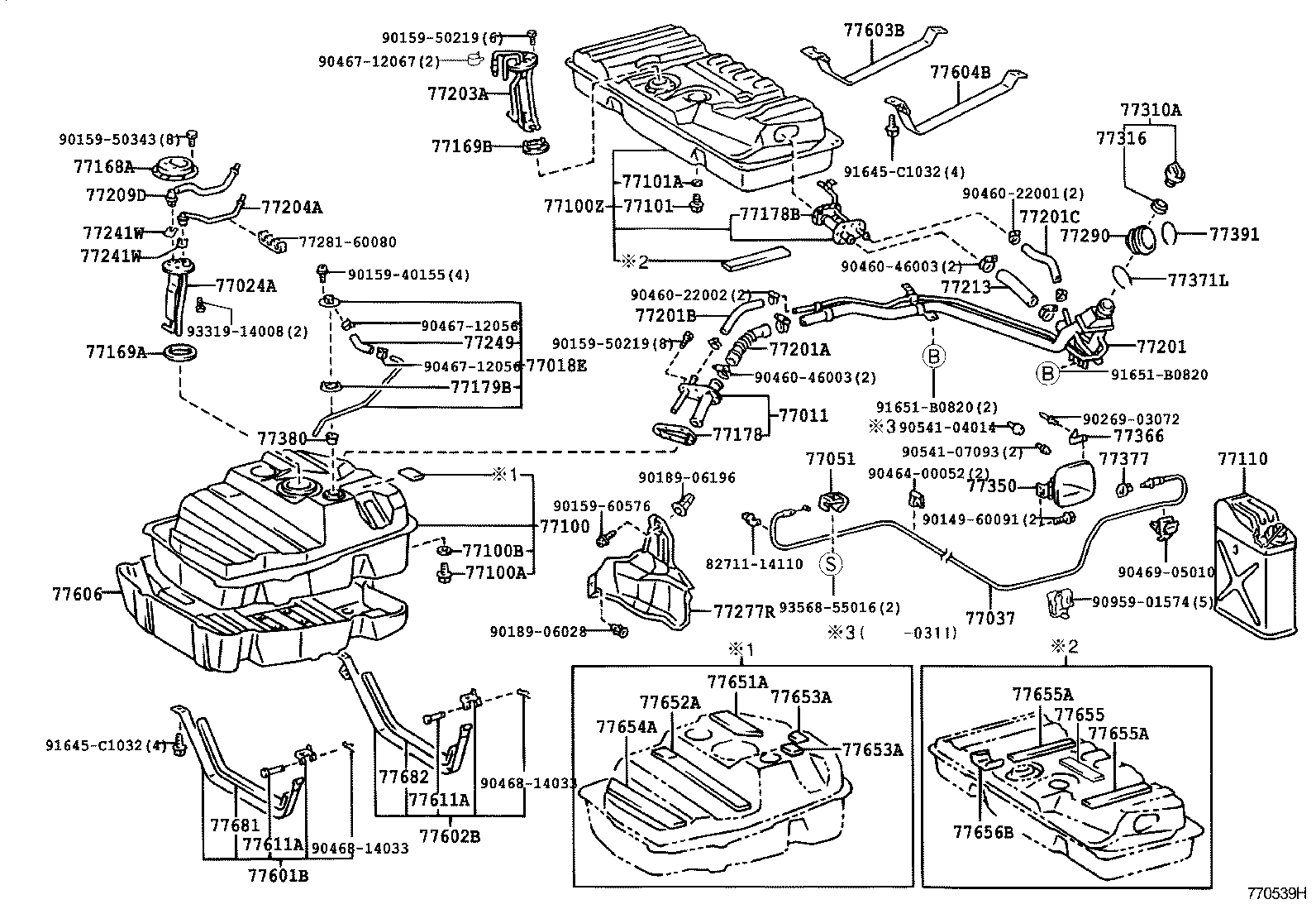 77001-60460 TANK SUB-ASSY, FUEL SUB product image