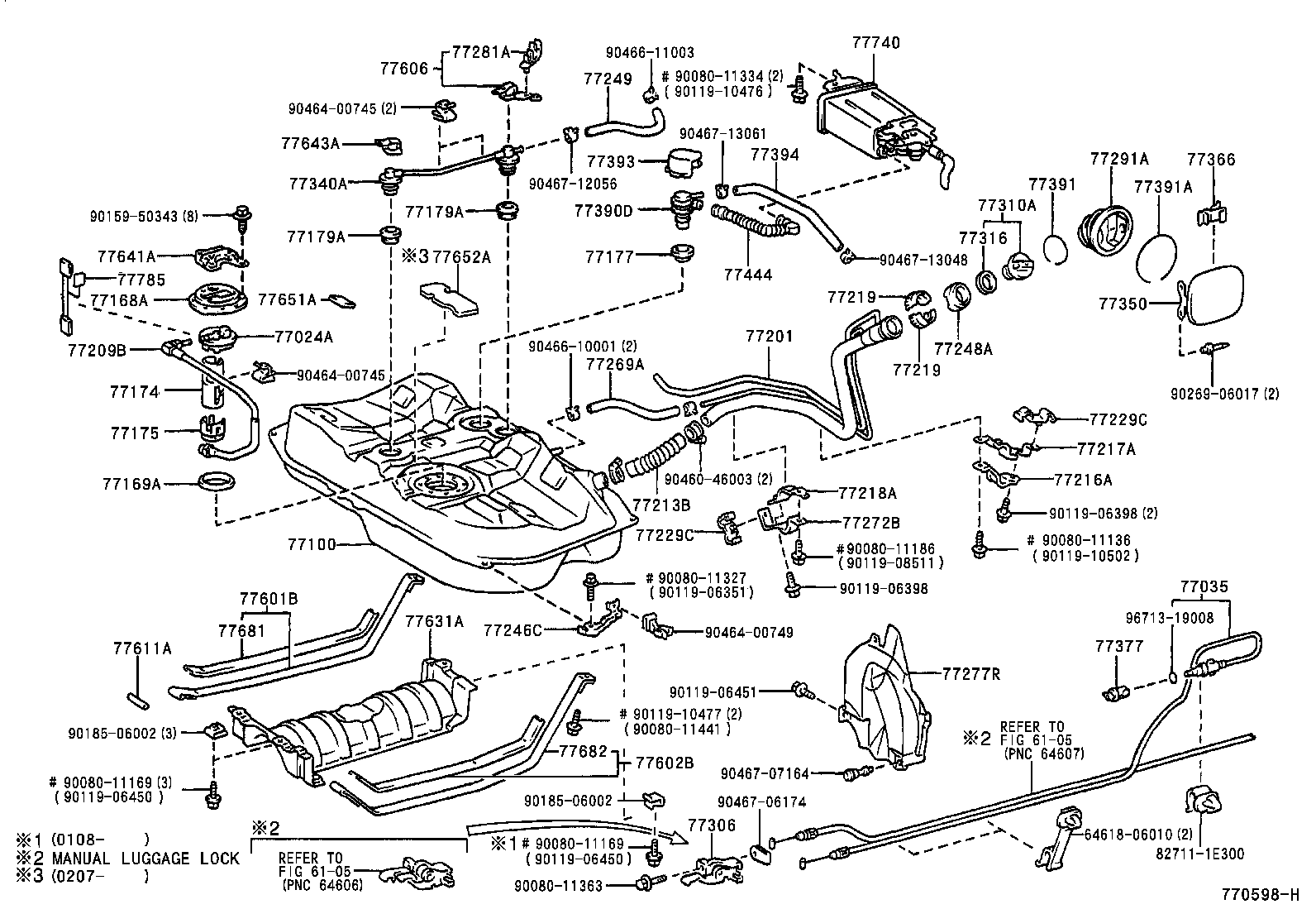 Toyota 77035-06020 CABLE SUB-ASSY, FUEL LID LOCK CONTROL