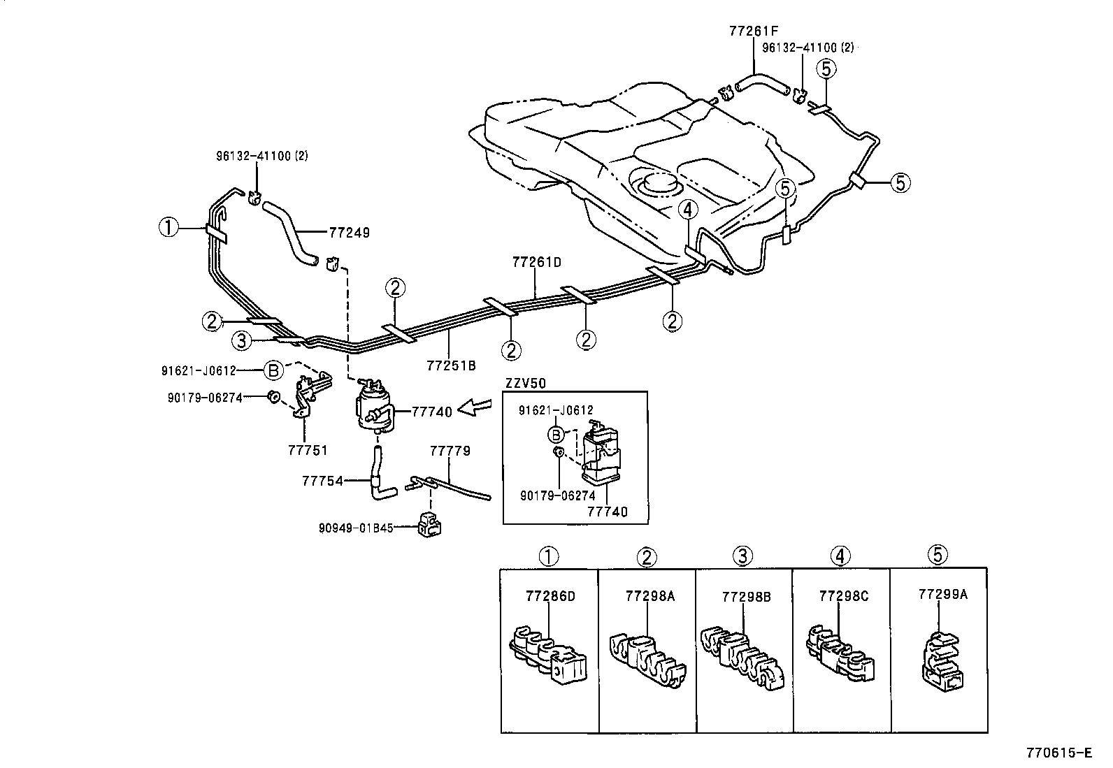 77261-32130 TUBE, FUEL TANK TO CANISTER product image