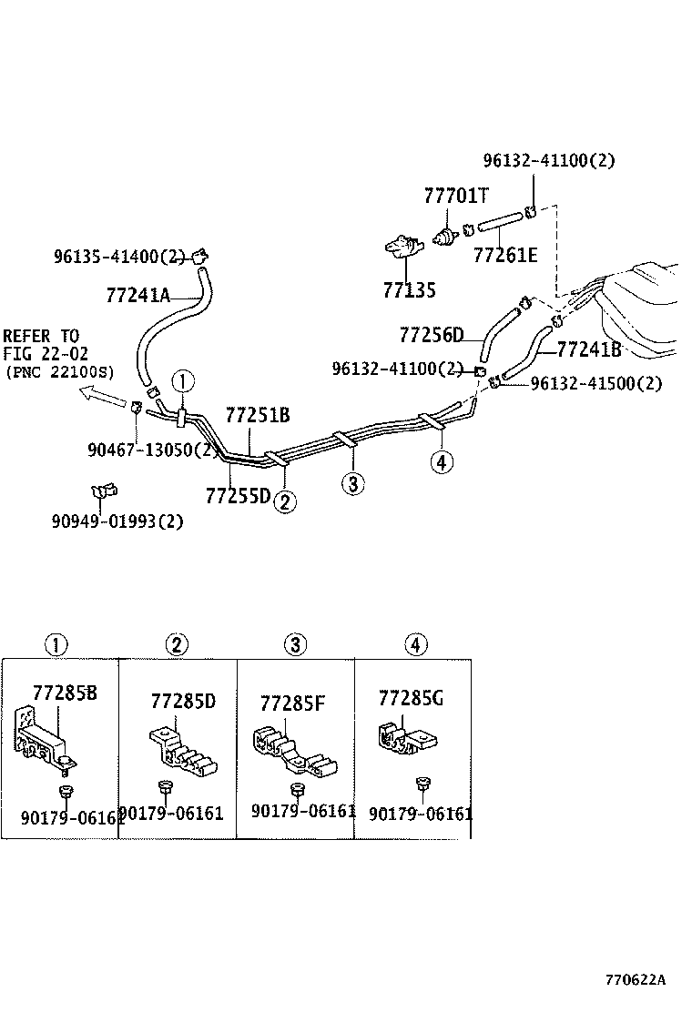77035-35080 CABLE SUB-ASSY, FUEL LID LOCK CONTROL product image