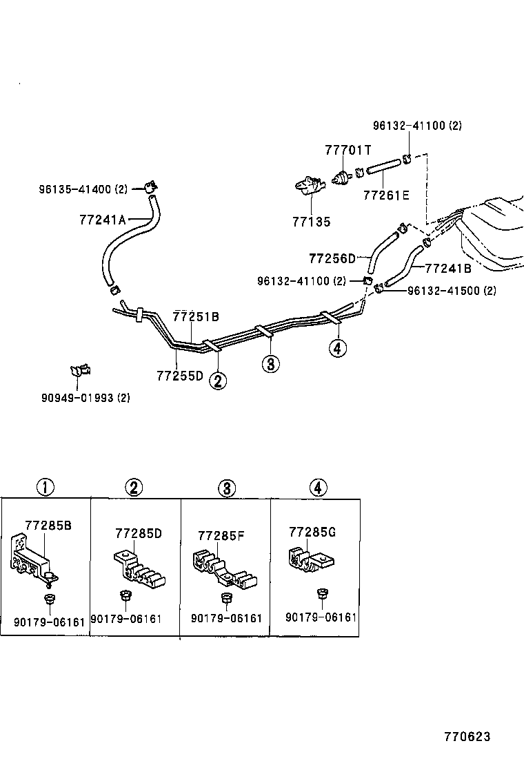 77017-35040 TUBE SUB-ASSY, FUEL AND EVAPORATION VENT product image
