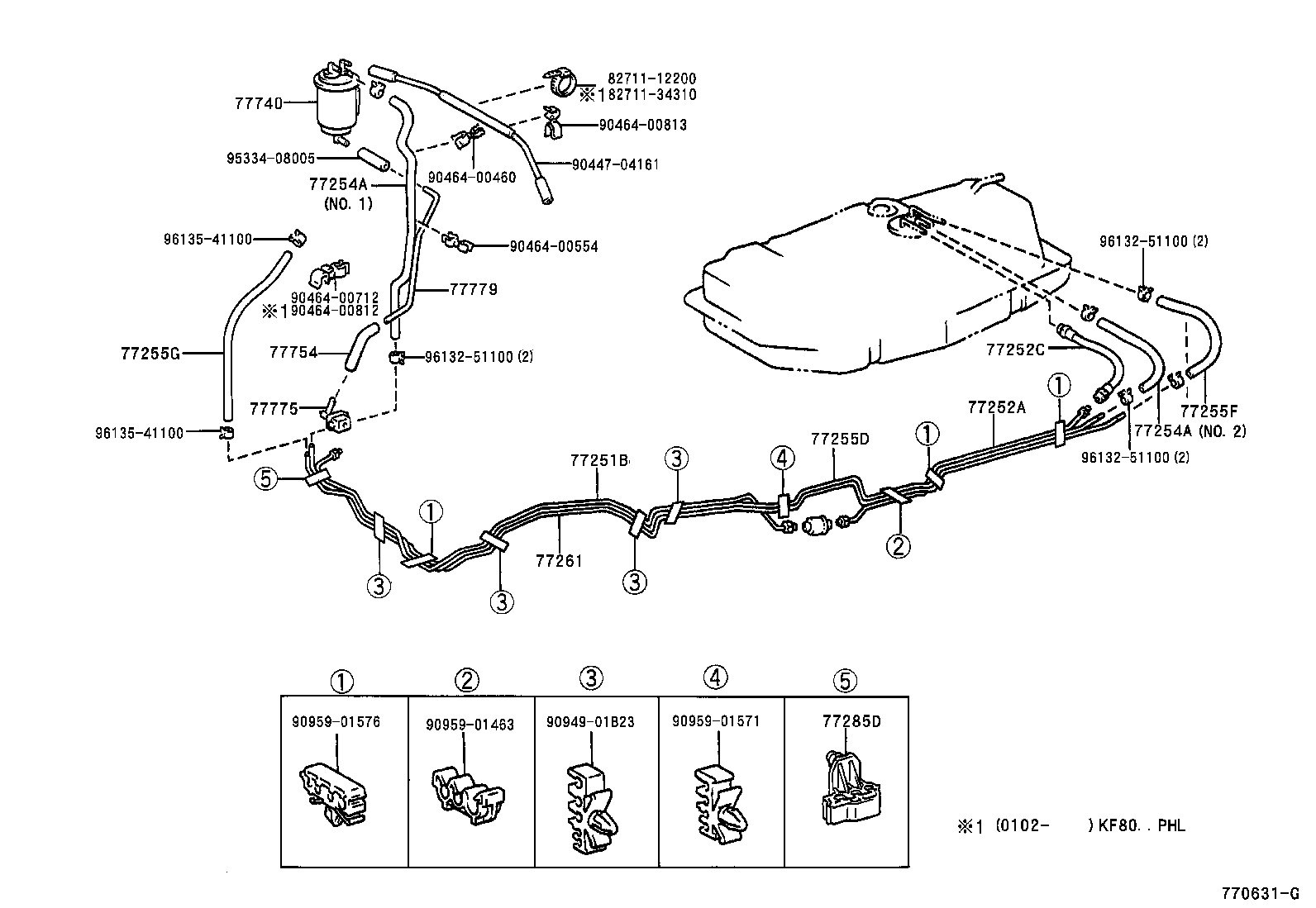 77169-38010 GASKET, FUEL SUCTION TUBE SET product image