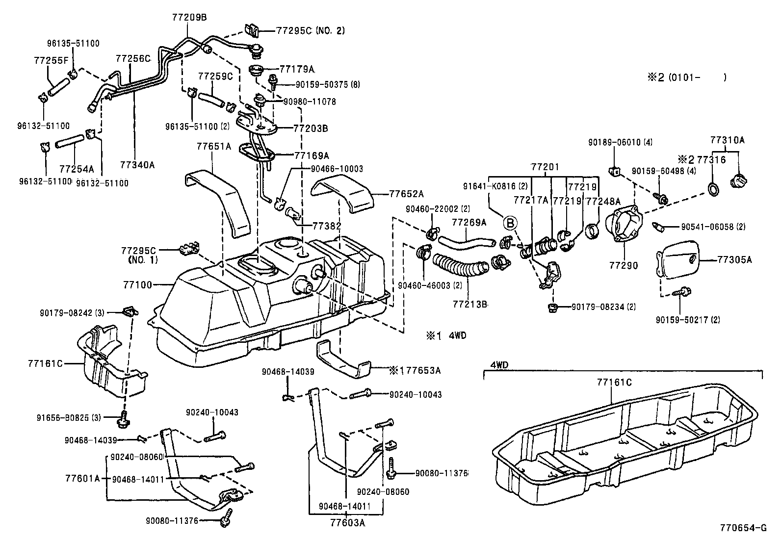 Toyota 77001-0C030 TANK ASSY, FUEL