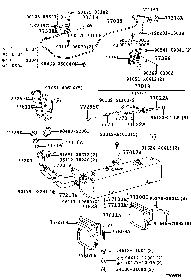 77250-37010 HOSE, FUEL, NO.2 (FOR FUEL RETURN TUBE) product image