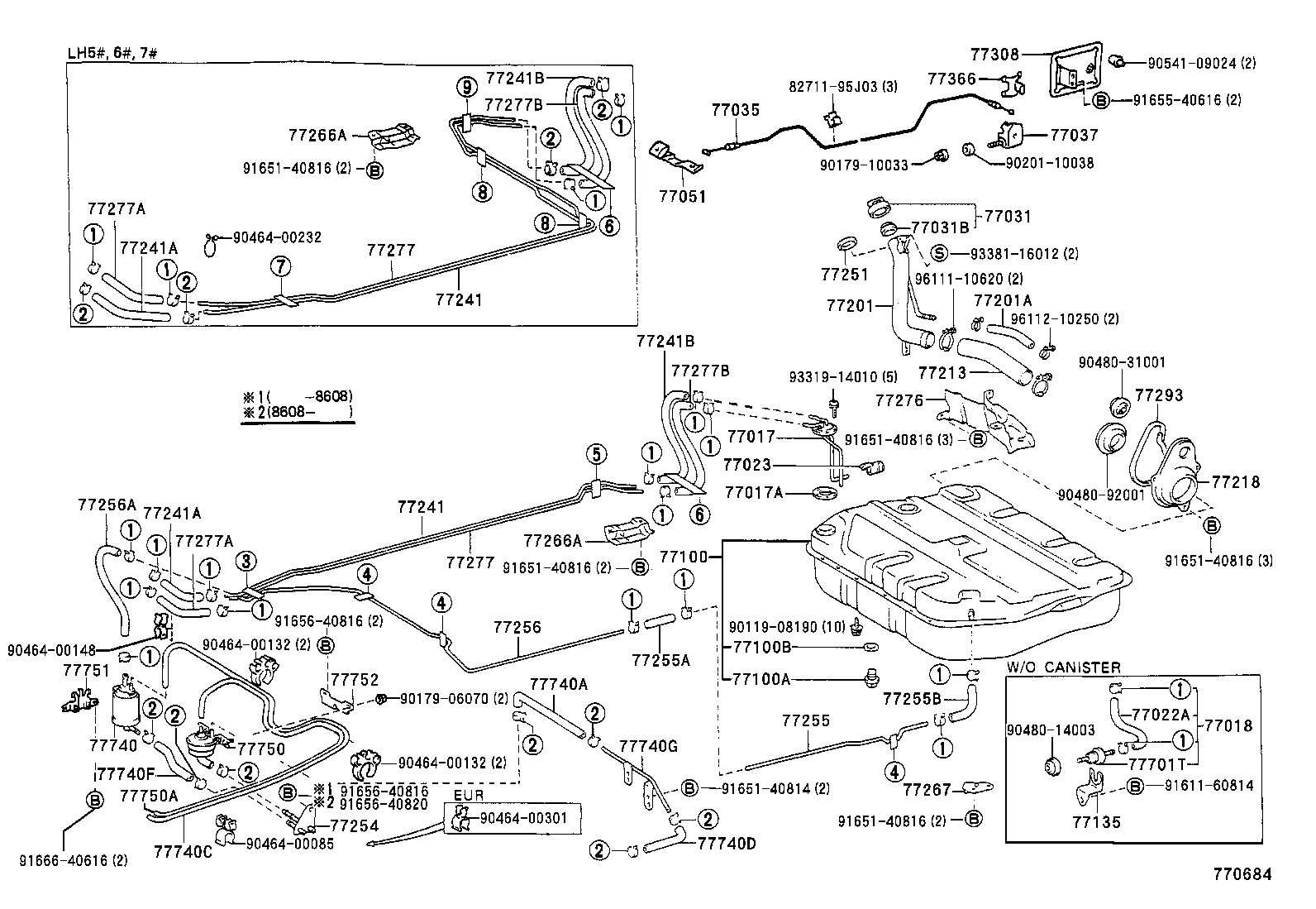 90923-01274 HOSE, FUEL(FOR FUEL EVAPORATIVE SEPARATOR) product image