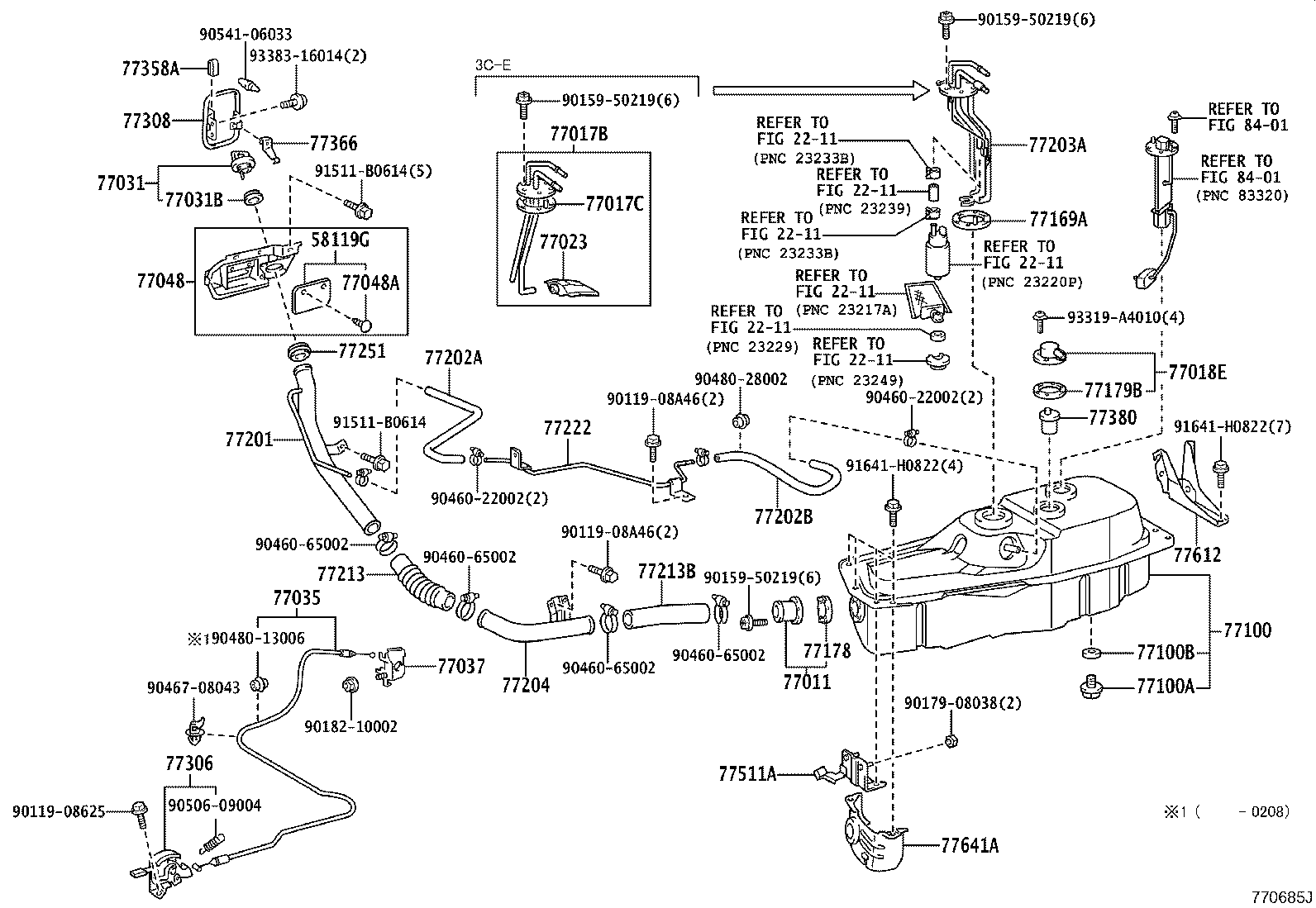 77018-27110 TUBE SUB-ASSY, FUEL TANK EVAPORATION VENT product image