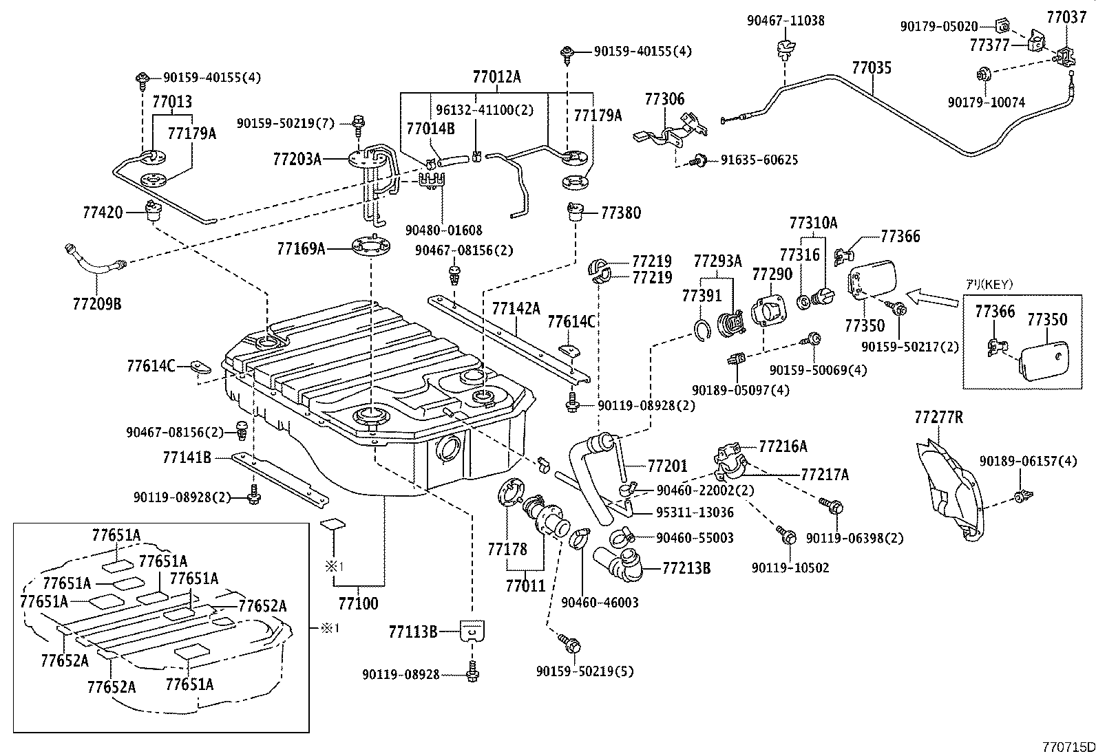 77201-21070 PIPE SUB-ASSY, FUEL TANK INLET product image
