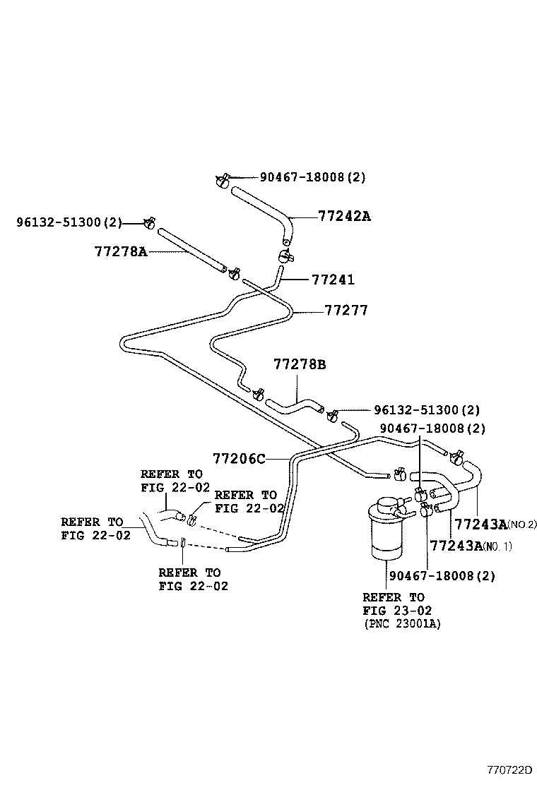 77250-37010 HOSE, FUEL, NO.2 (FOR FUEL RETURN TUBE) product image