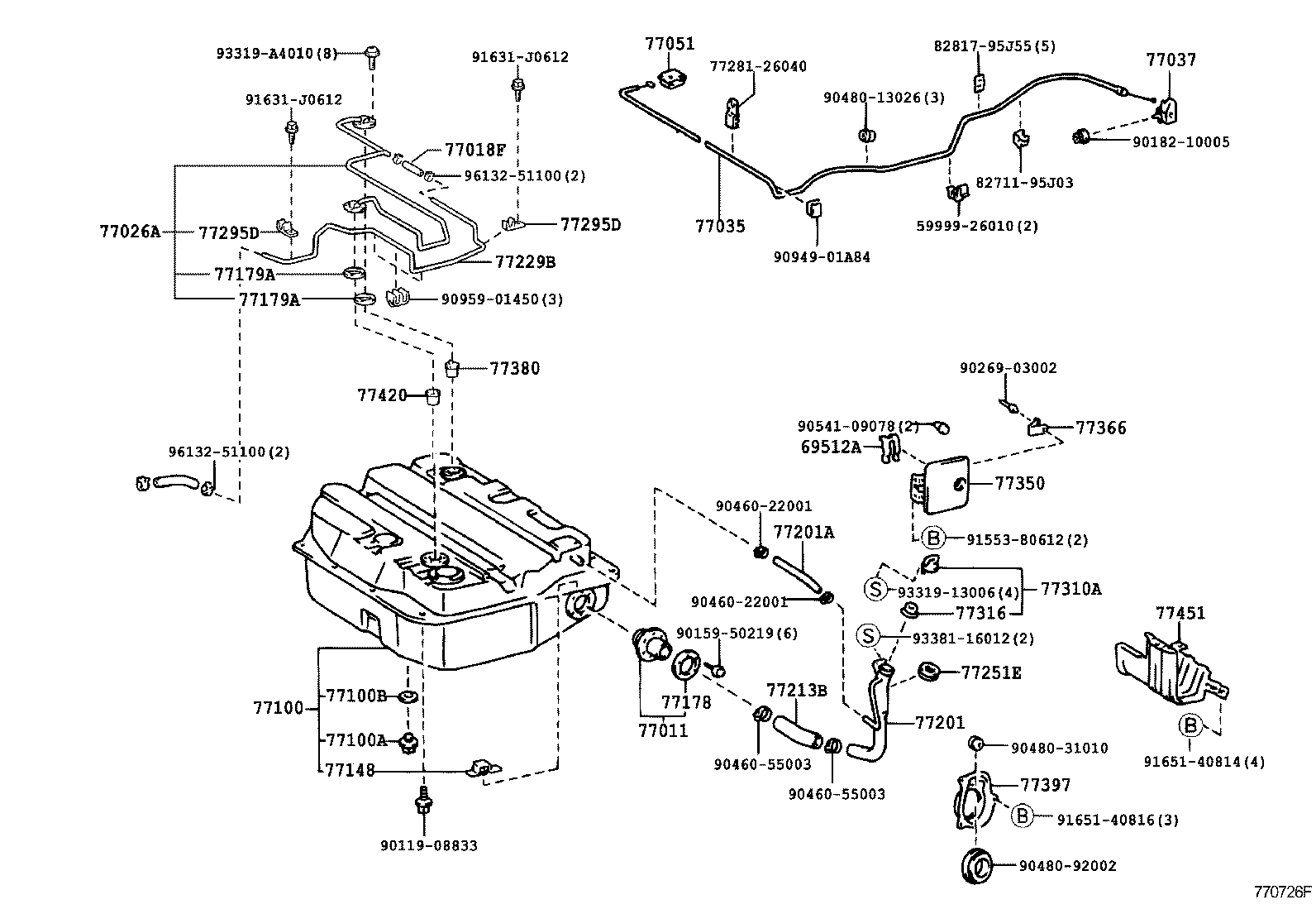 77001-26450 TANK ASSY, FUEL product image