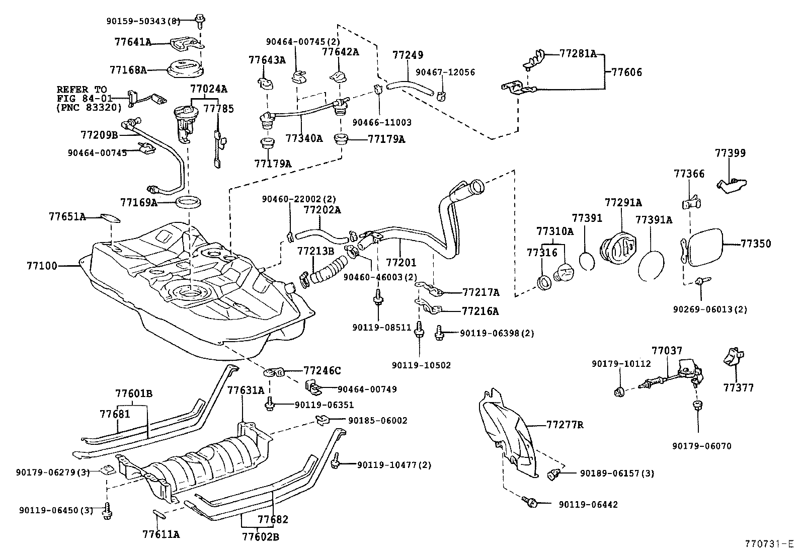 77030-33040 LOCK SUB-ASSY, FUEL FILLER OPENING LID product image