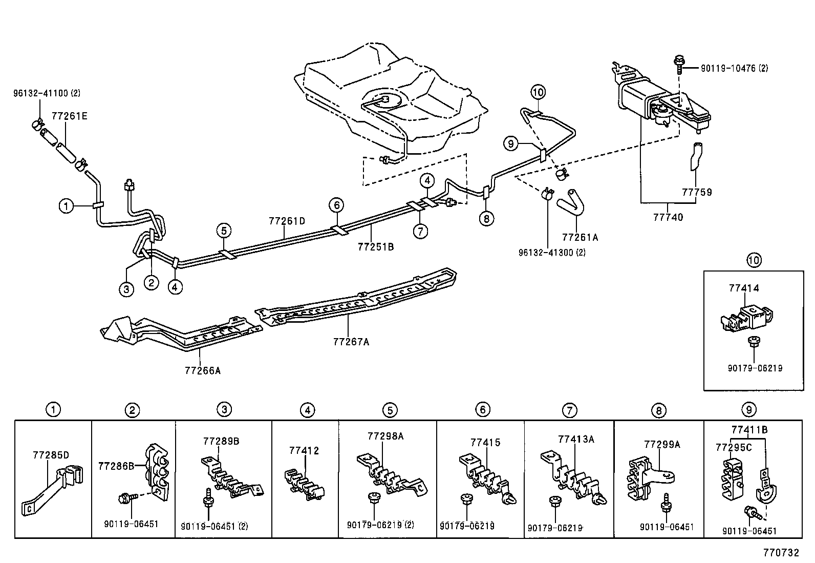 77030-33040 LOCK SUB-ASSY, FUEL FILLER OPENING LID product image