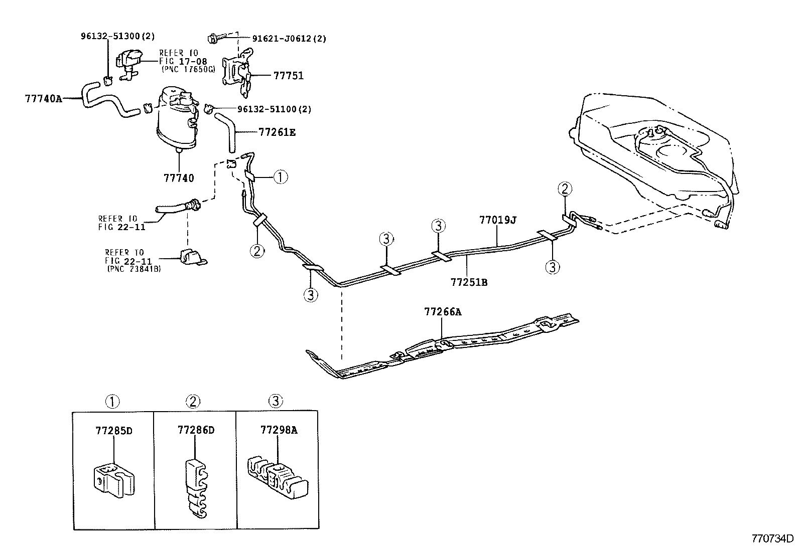77035-52050 CABLE SUB-ASSY, FUEL LID LOCK CONTROL product image