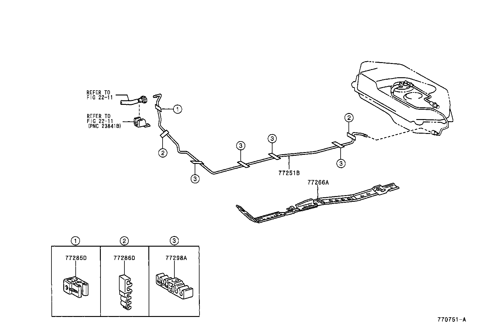 77035-52050 CABLE SUB-ASSY, FUEL LID LOCK CONTROL product image