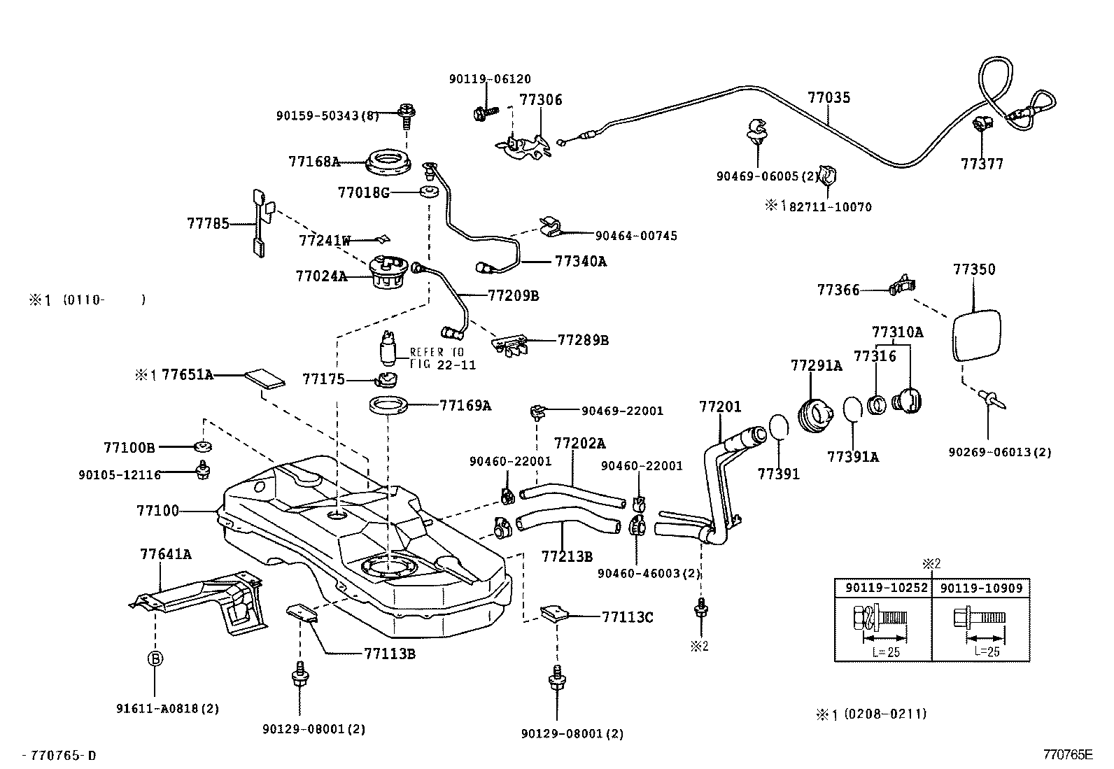 77019-52040 TUBE SUB-ASSY, FUEL TANK TO CANISTER product image