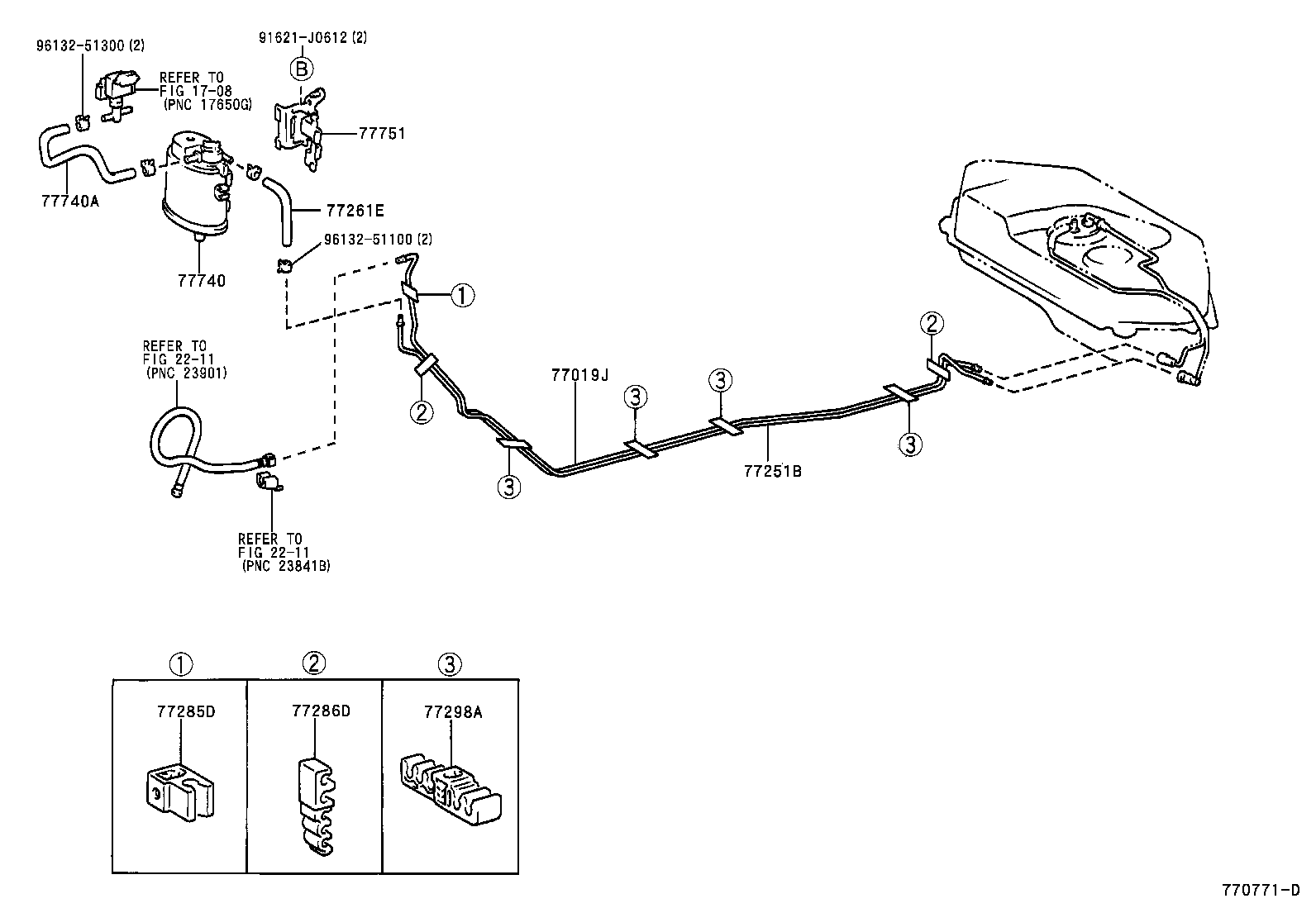 77019-52040 TUBE SUB-ASSY, FUEL TANK TO CANISTER product image