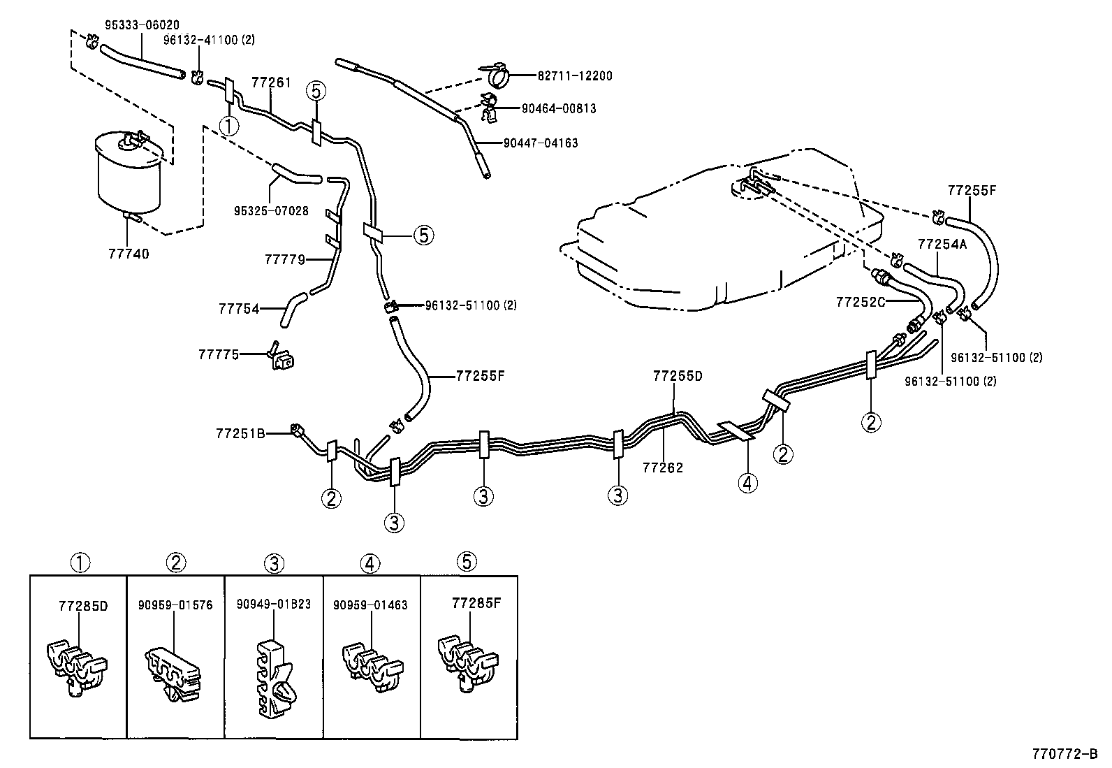 77169-38010 GASKET, FUEL SUCTION TUBE SET product image