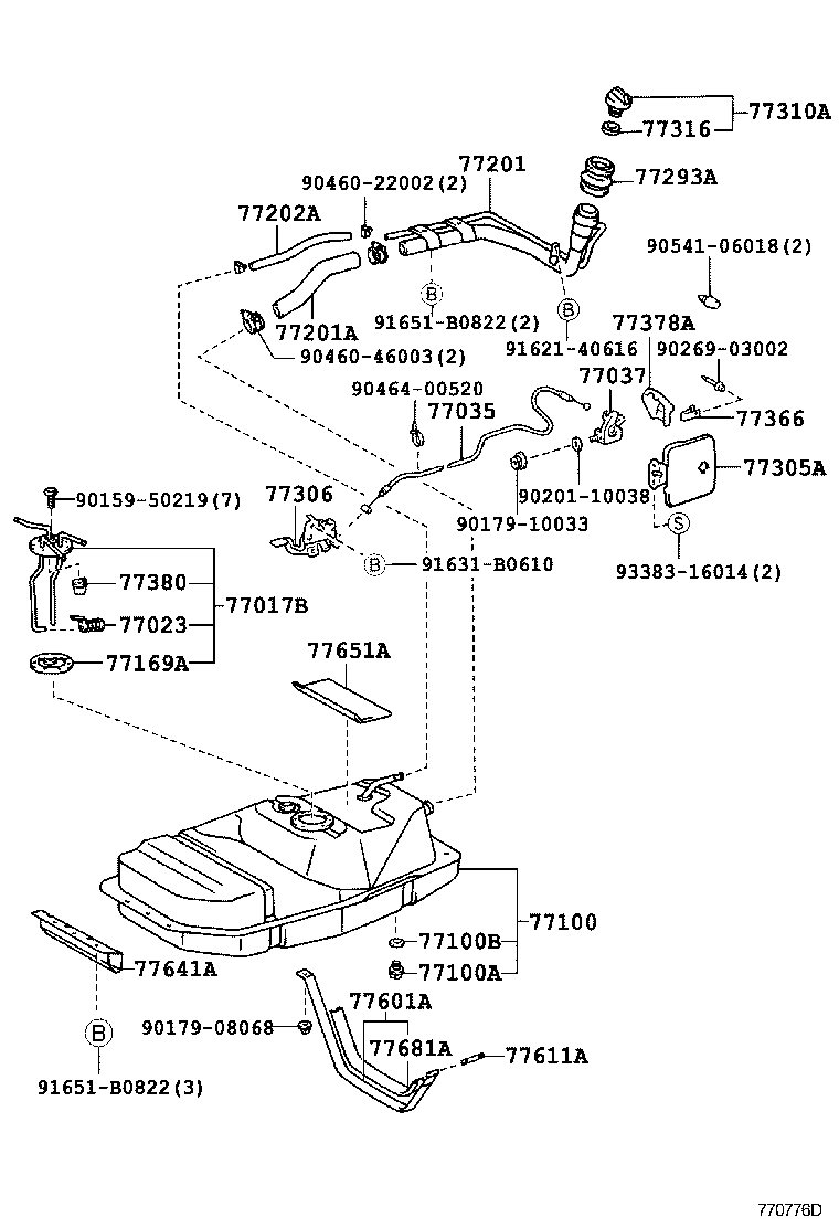 77169-38010 GASKET, FUEL SUCTION TUBE SET product image