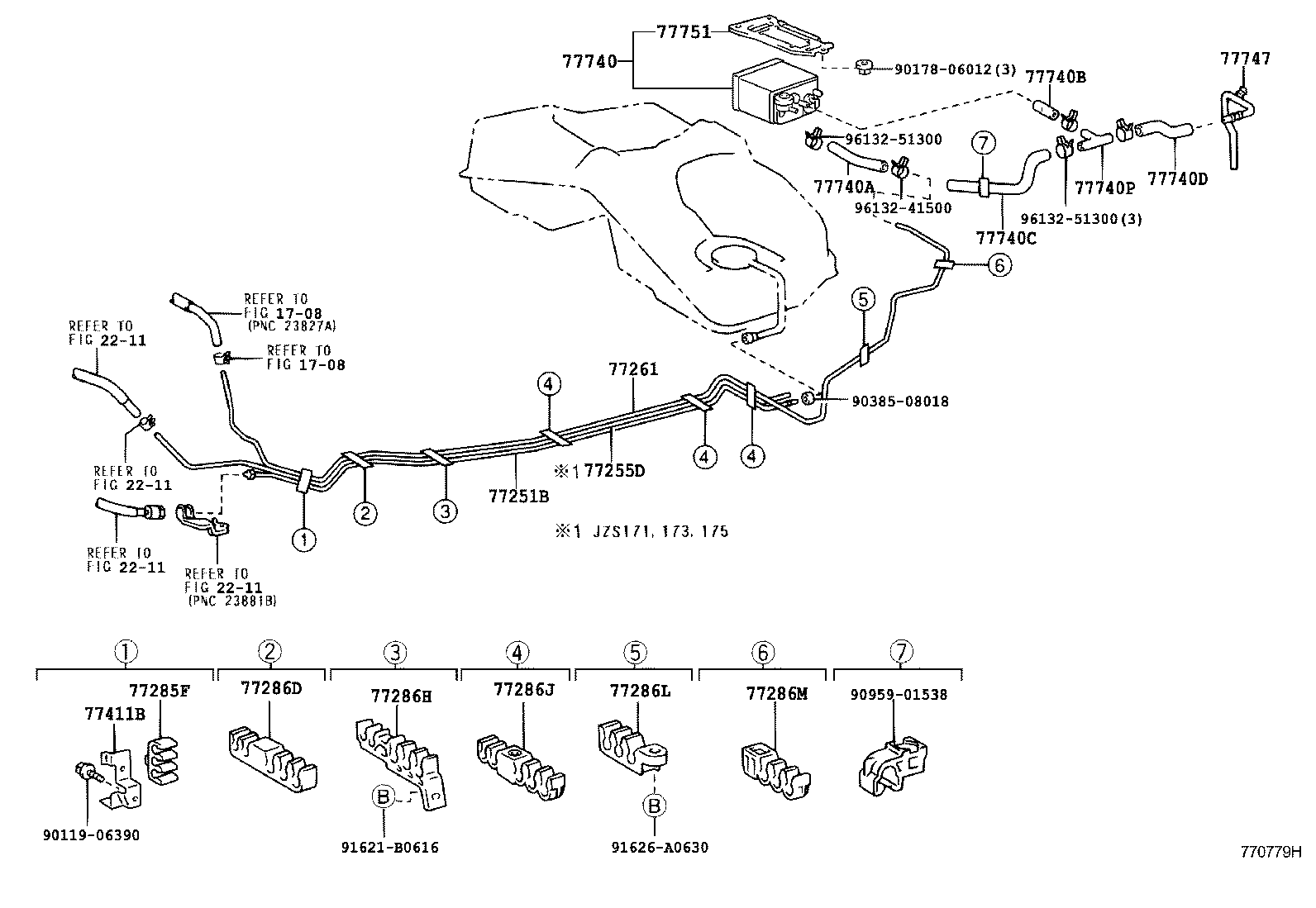 77030-31010 CABLE SUB-ASSY, FUEL LID LOCK CONTROL product image