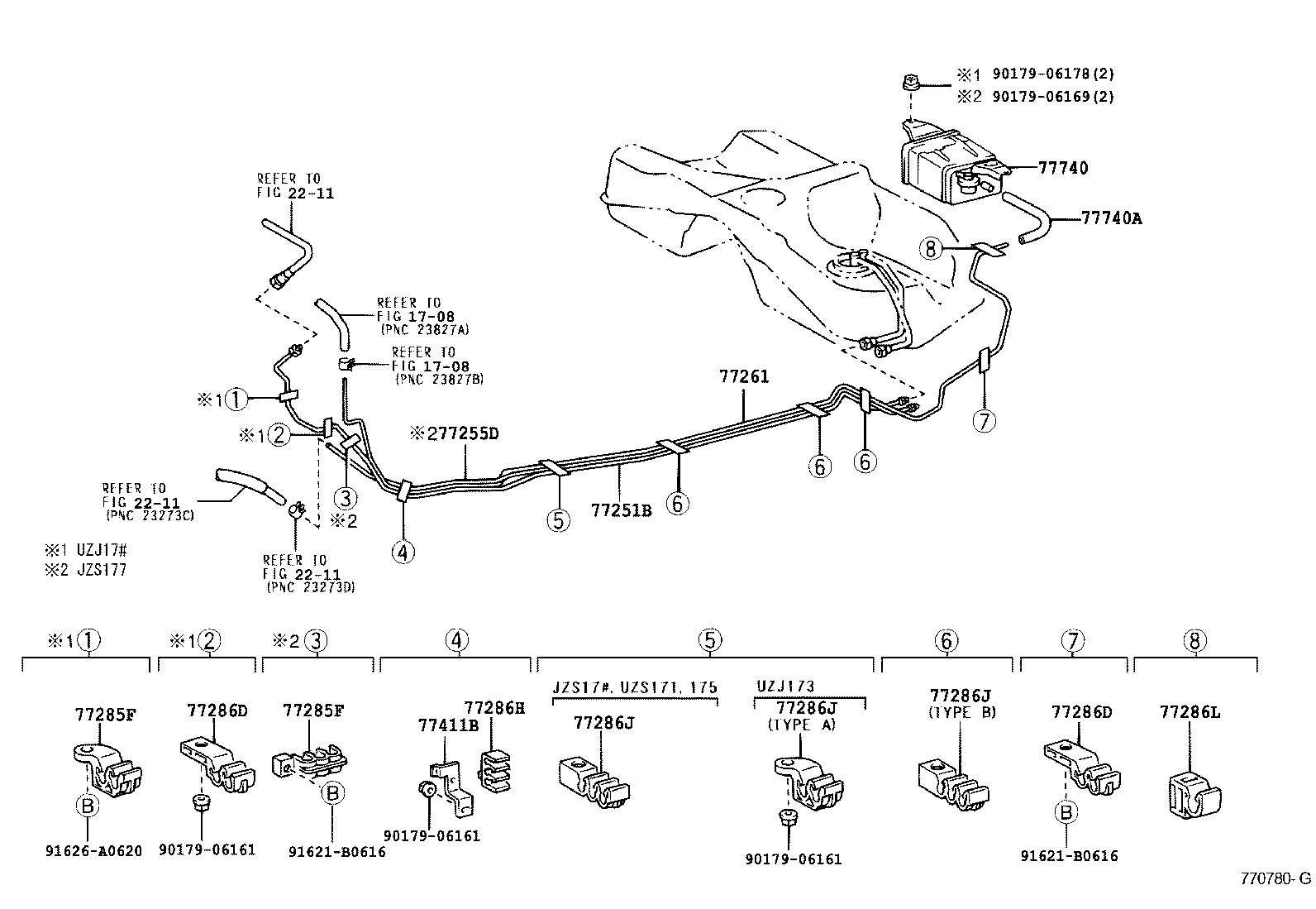 77030-31010 CABLE SUB-ASSY, FUEL LID LOCK CONTROL product image