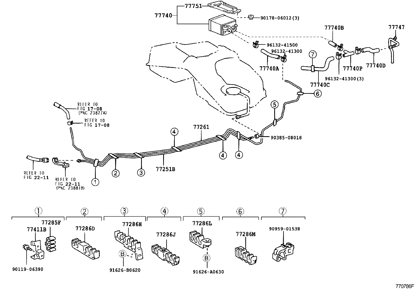 77030-30120 CABLE SUB-ASSY, FUEL LID LOCK CONTROL product image