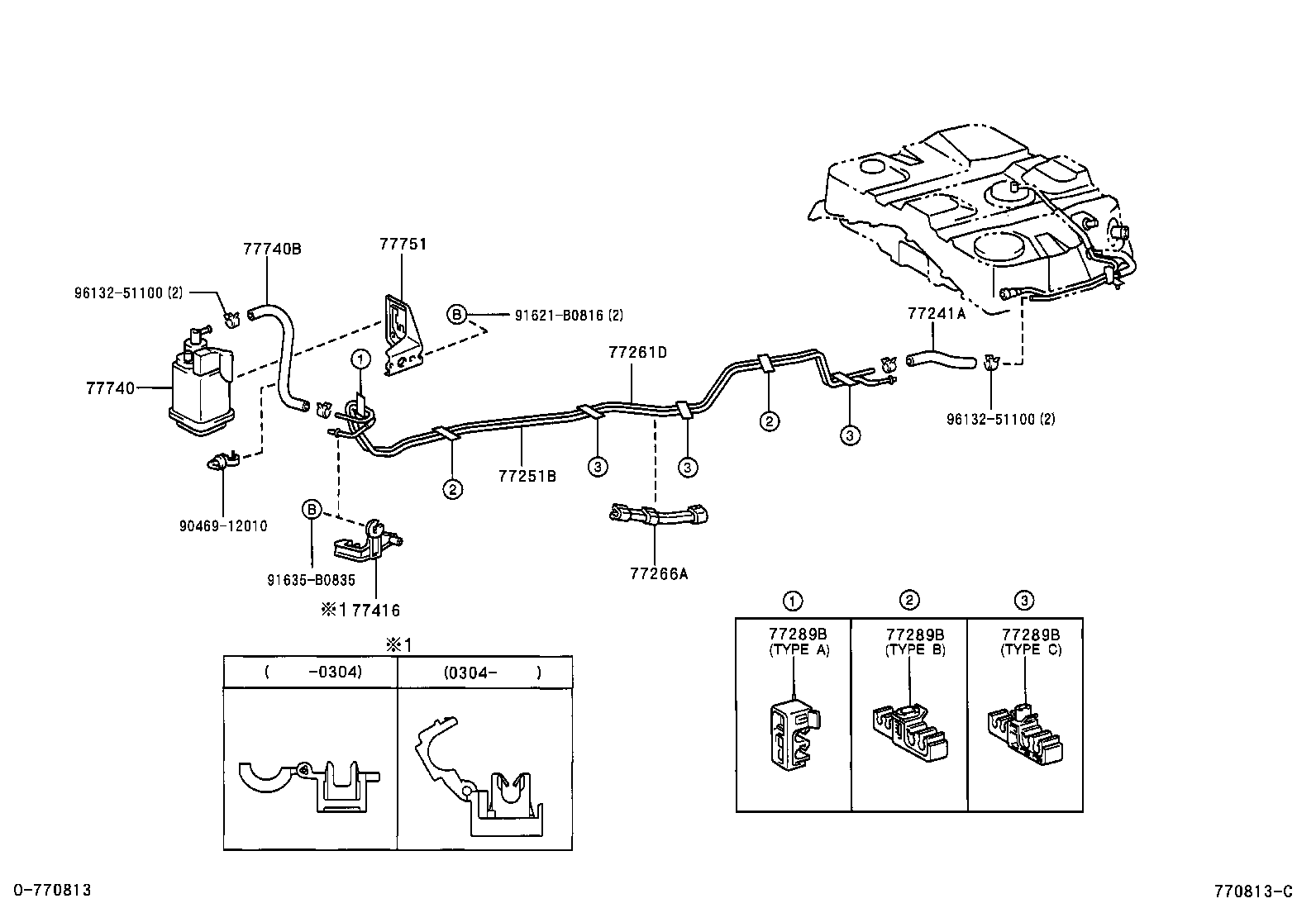 77018-28100 TUBE SUB-ASSY, FUEL TANK EVAPORATION VENT product image