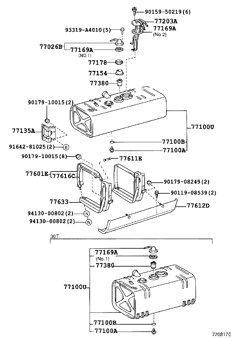 77250-37010 HOSE, FUEL, NO.2 (FOR FUEL RETURN TUBE) product image