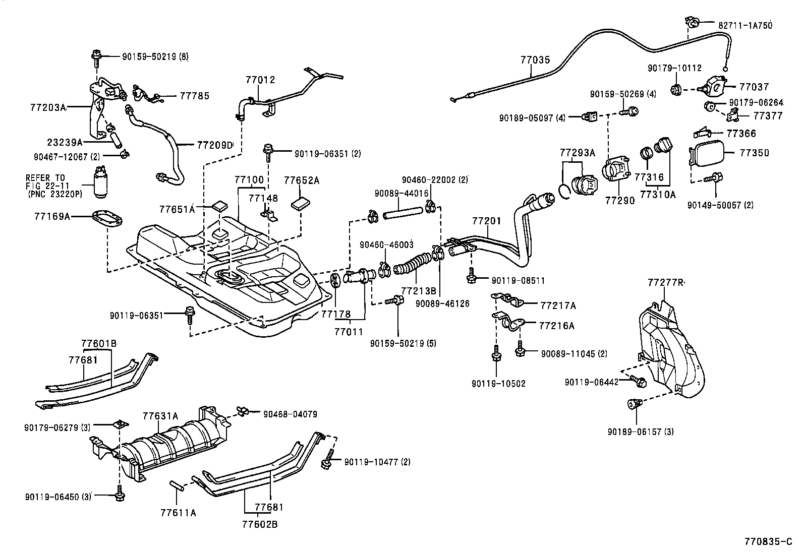 77201-YF010 PIPE SUB-ASSY, FUEL TANK INLET product image