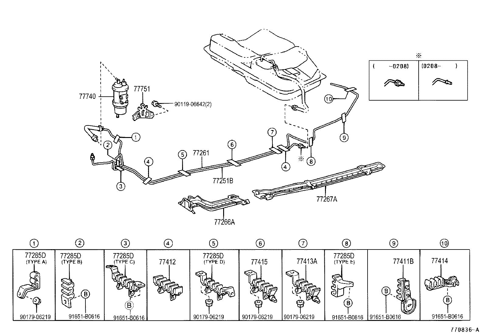 77201-YF010 PIPE SUB-ASSY, FUEL TANK INLET product image