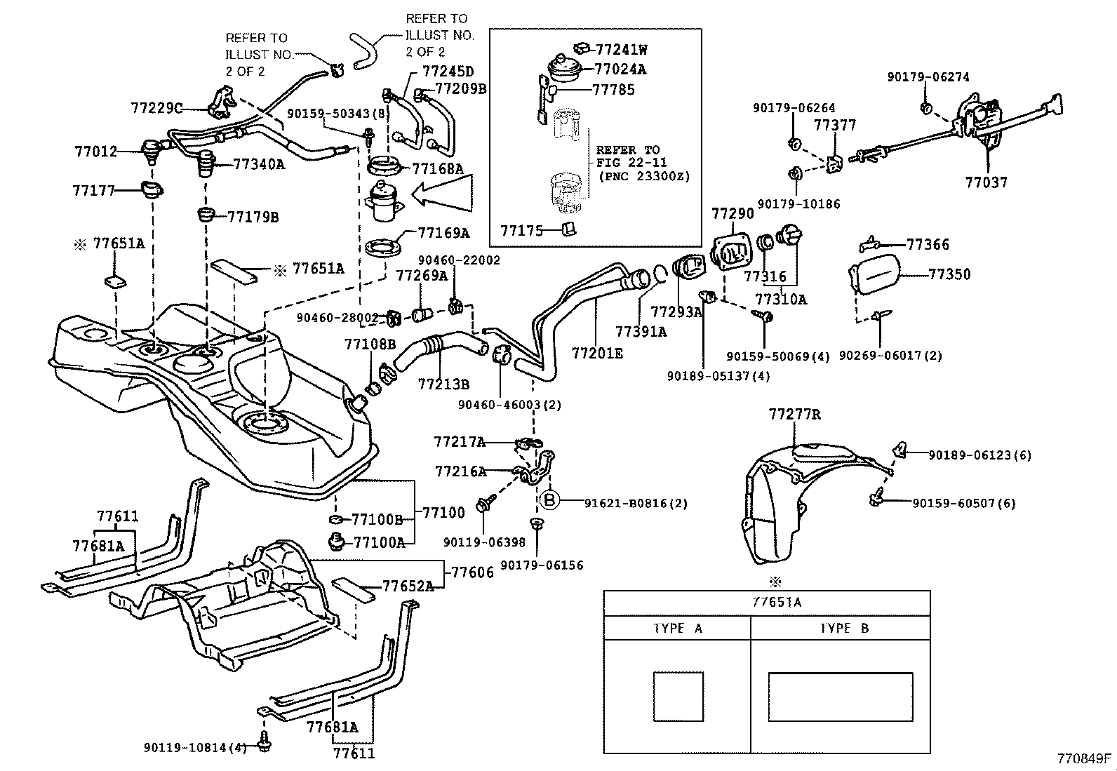 77030-30100 LOCK SUB-ASSY, FUEL FILLER OPENING LID product image