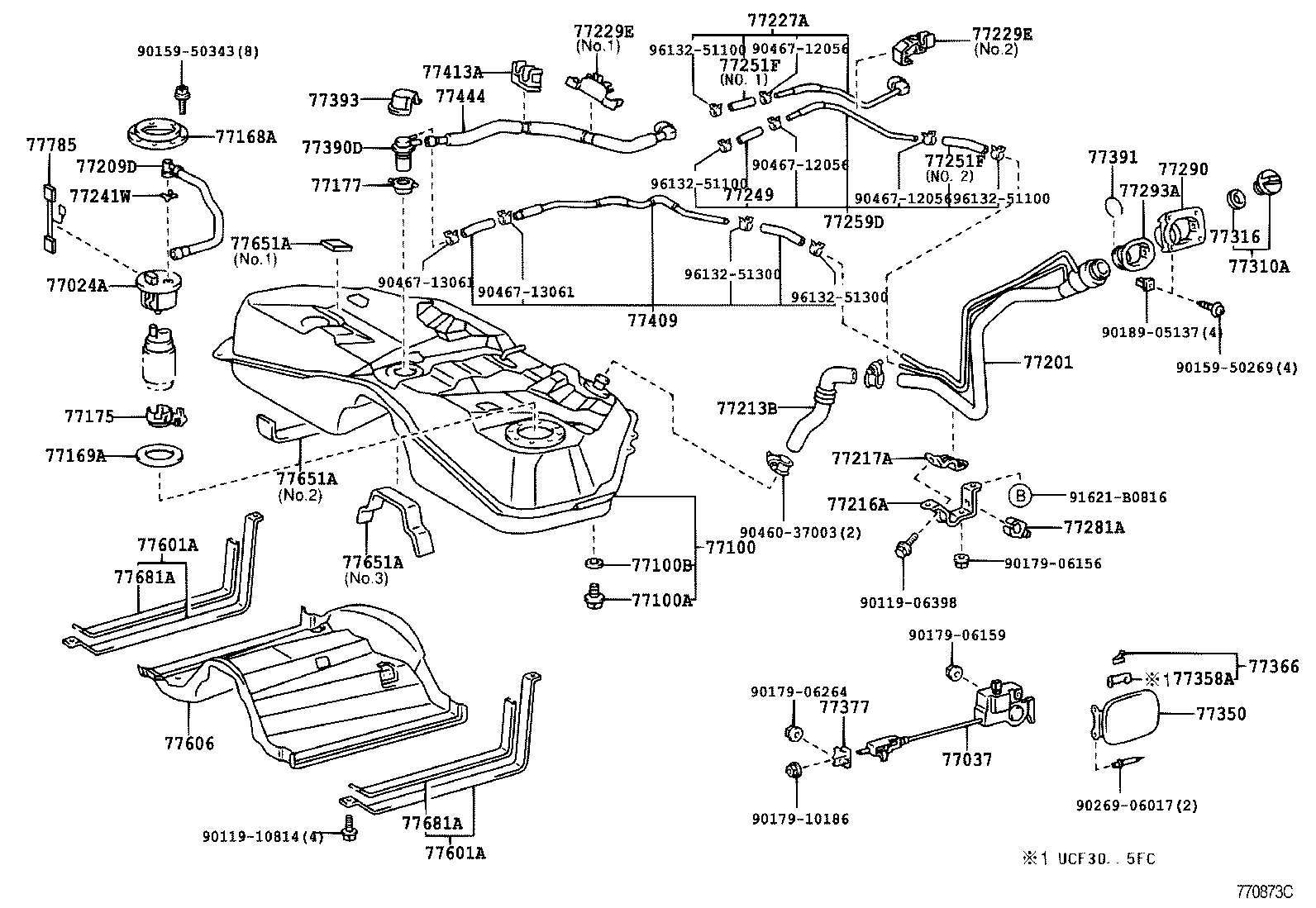 Toyota 77001-50100 TANK ASSY, FUEL