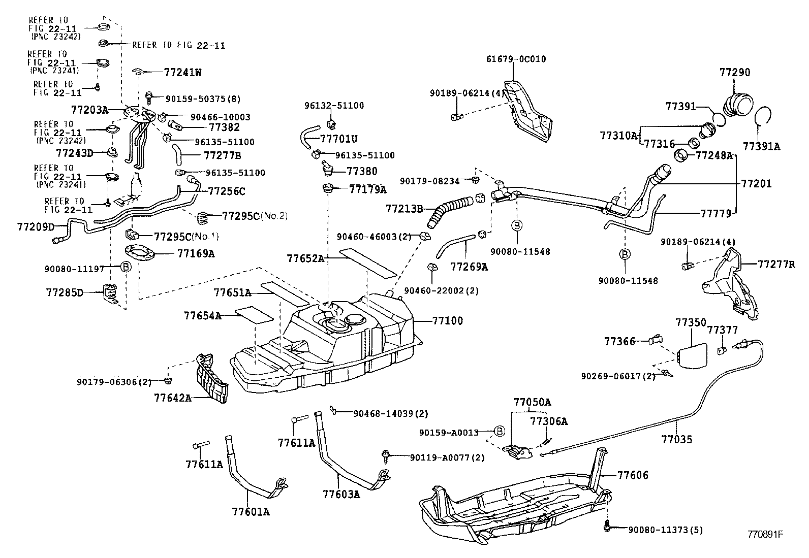 Toyota 77001-0C020 TANK ASSY, FUEL