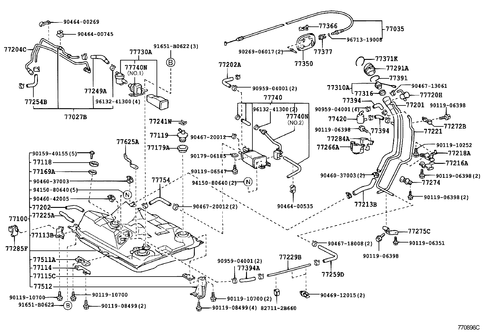 Toyota 77001-47071 TANK ASSY, FUEL