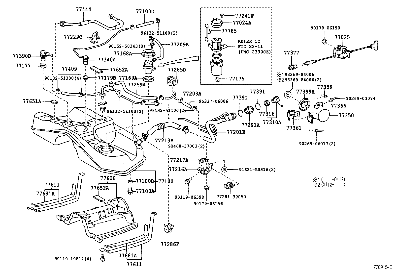 Toyota 77001-24090 TANK ASSY, FUEL