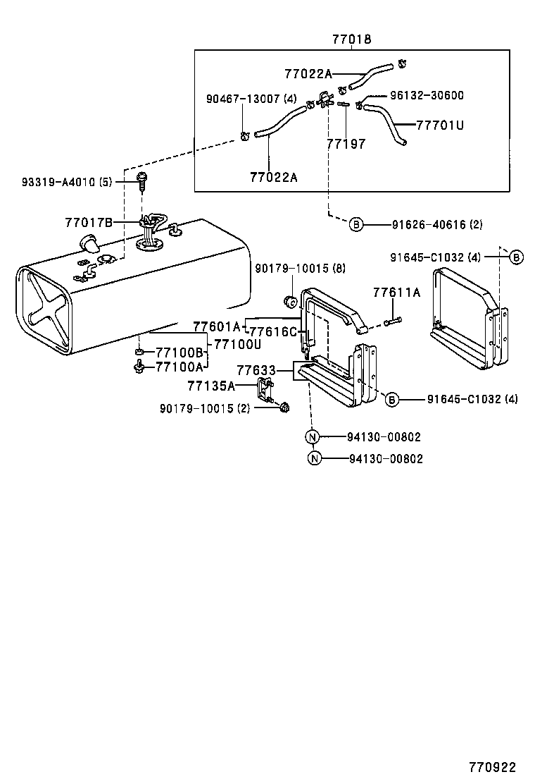 77286-37320 CLAMP, FUEL TUBE product image