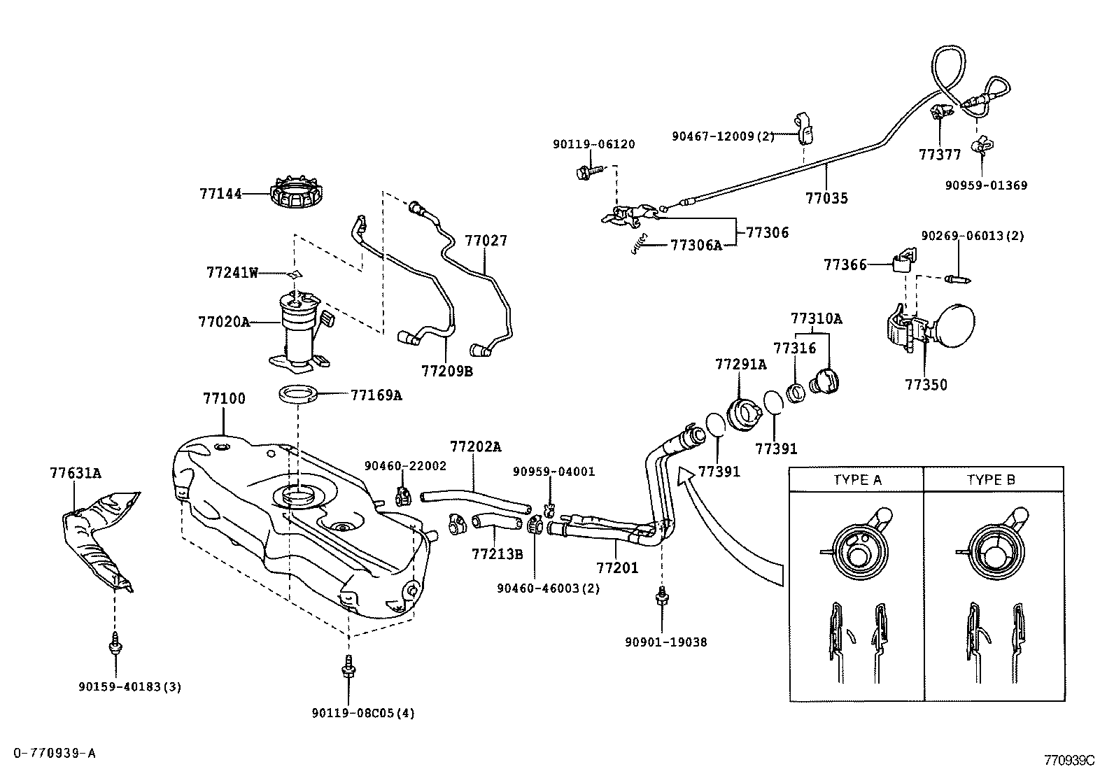 Toyota 77001-0D060 TANK ASSY, FUEL