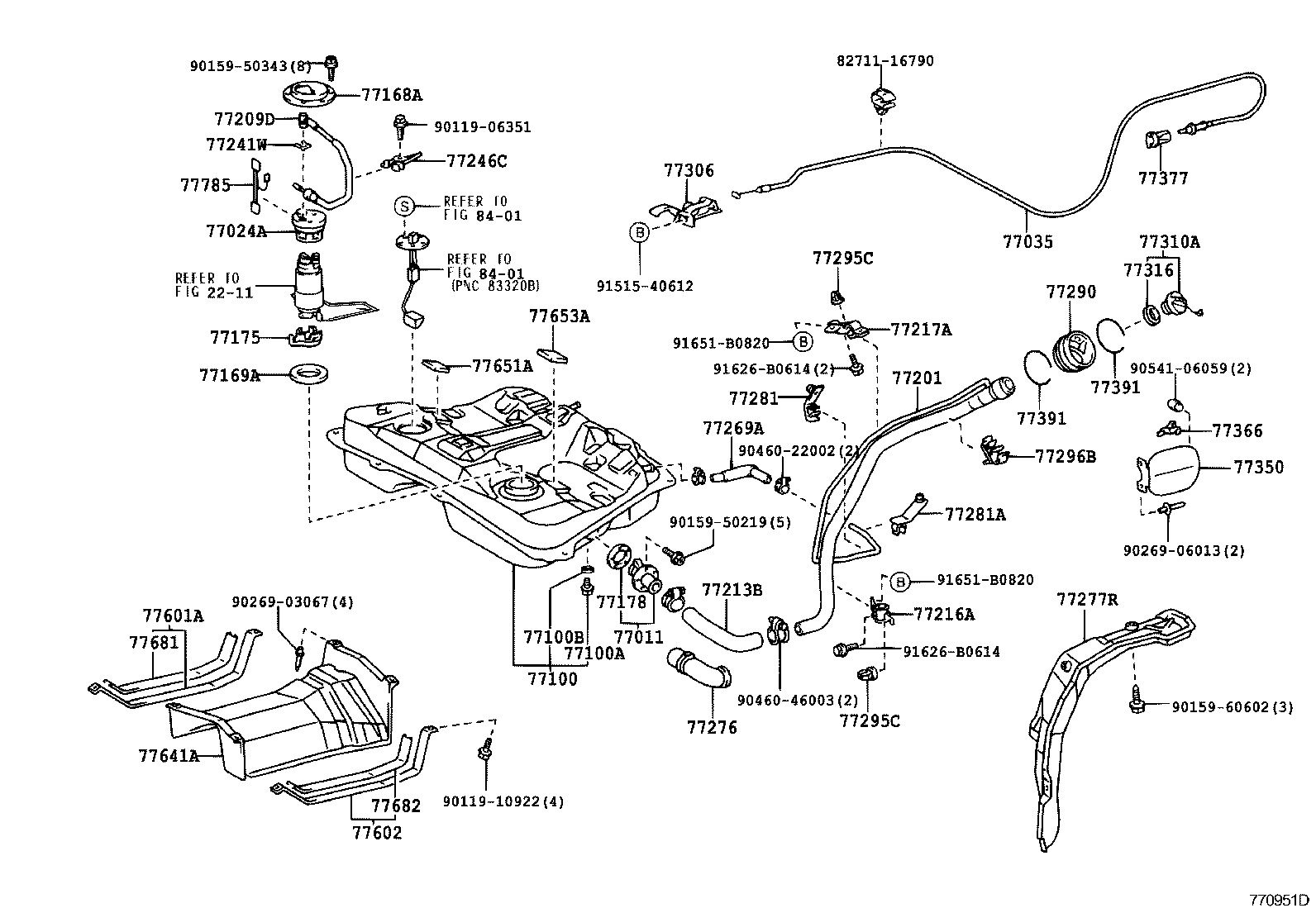77035-12420 CABLE SUB-ASSY, FUEL LID LOCK CONTROL product image