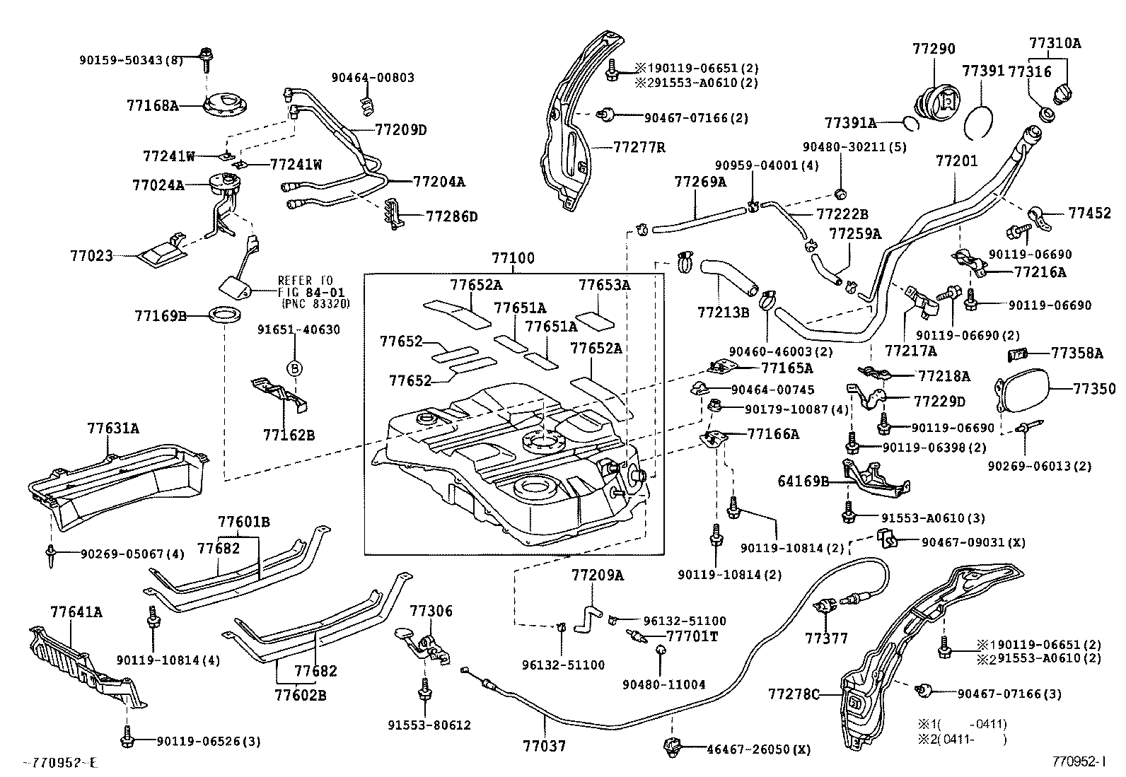 77018-28100 TUBE SUB-ASSY, FUEL TANK EVAPORATION VENT product image