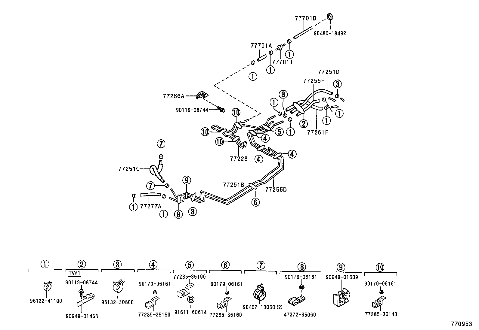 90446-12031 HOSE, FUEL, NO.1 (FOR BREATHER VALVE) product image