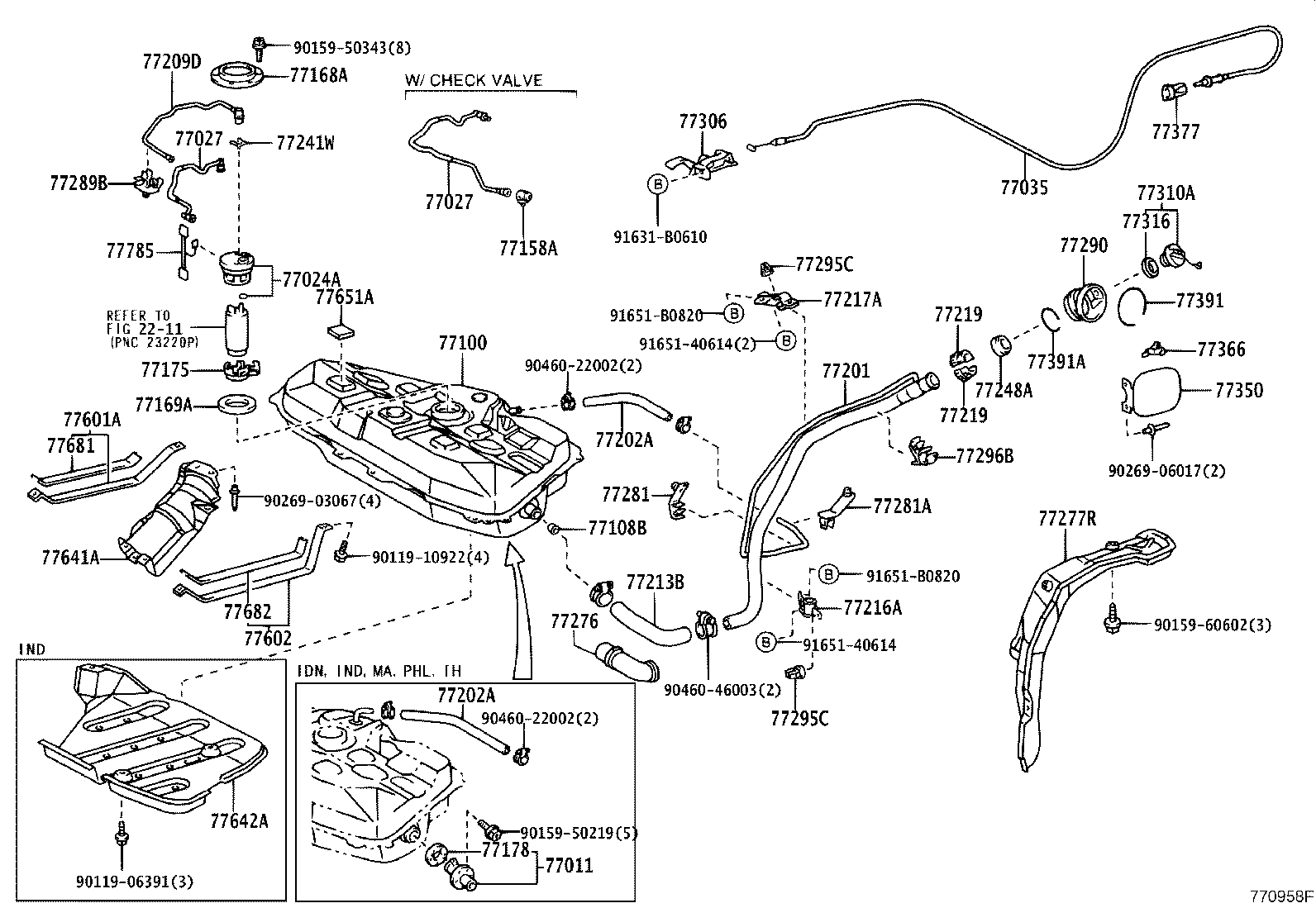 77035-02060 CABLE SUB-ASSY, FUEL LID LOCK CONTROL product image