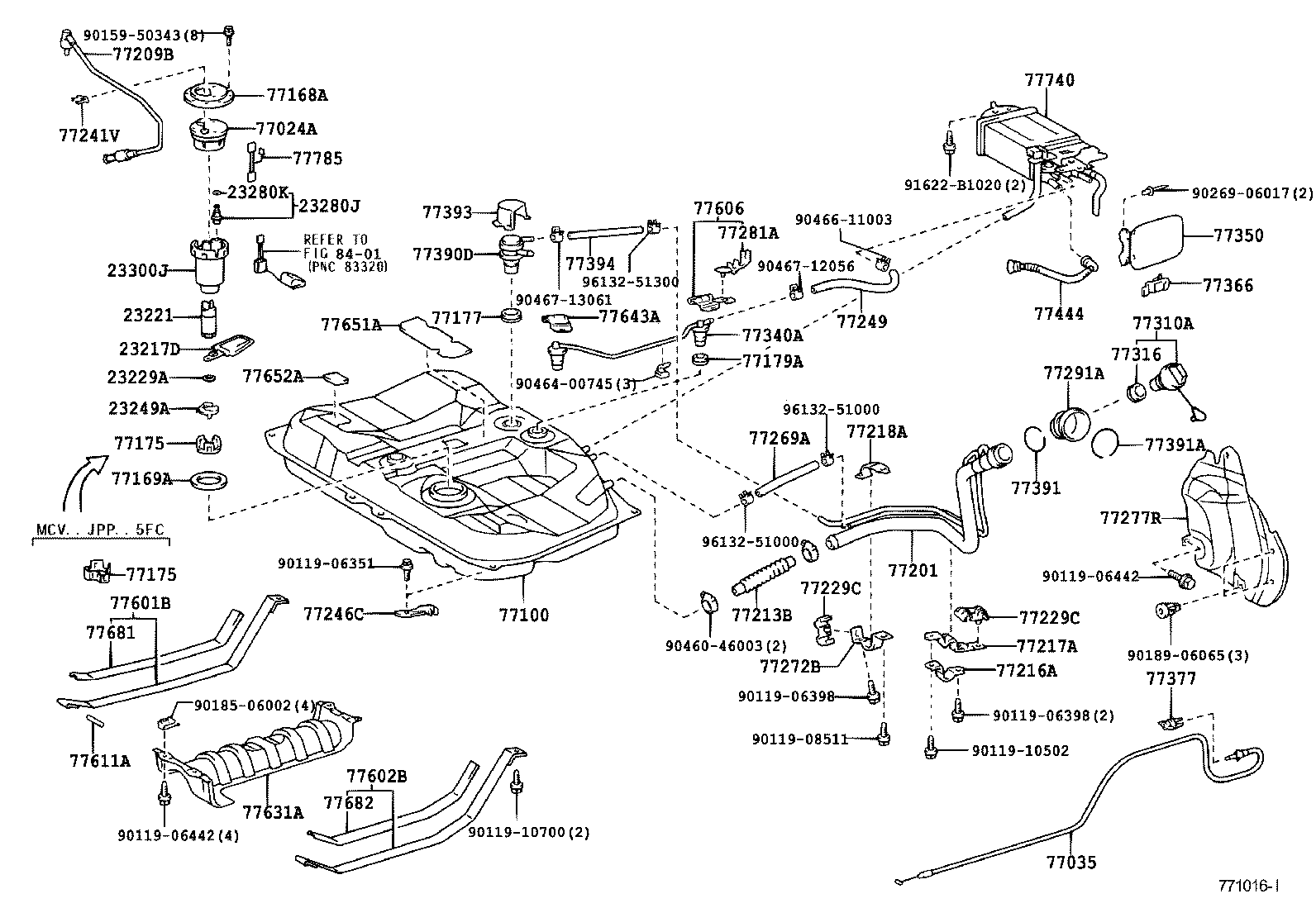 Toyota 77001-33140 TANK ASSY, FUEL