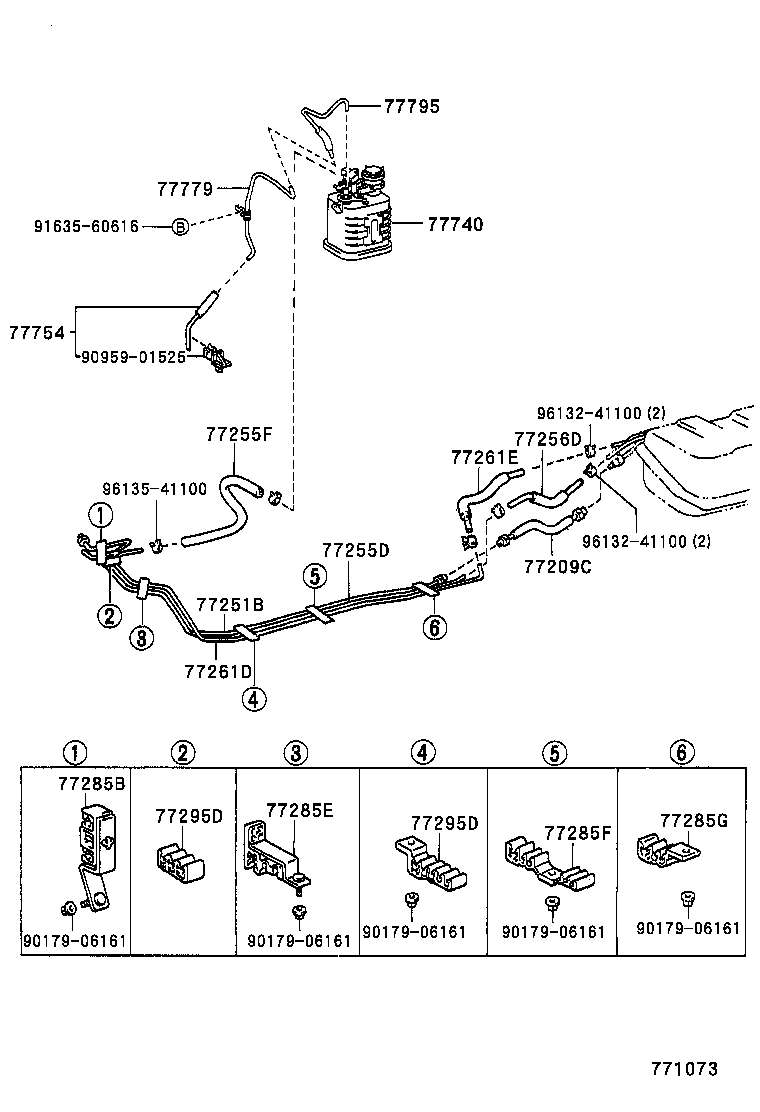 77035-35080 CABLE SUB-ASSY, FUEL LID LOCK CONTROL product image